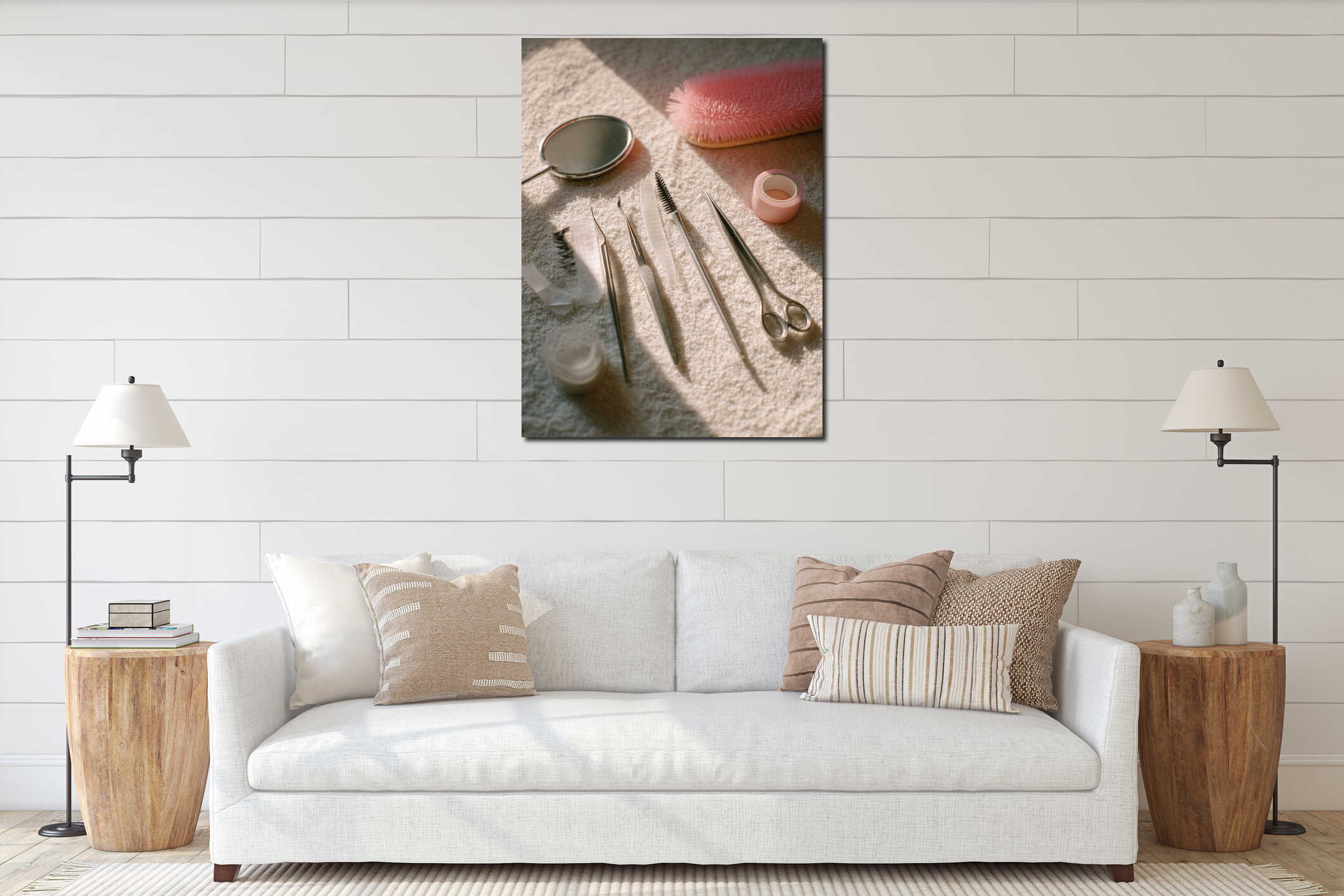 Canvas hanging interior mockup