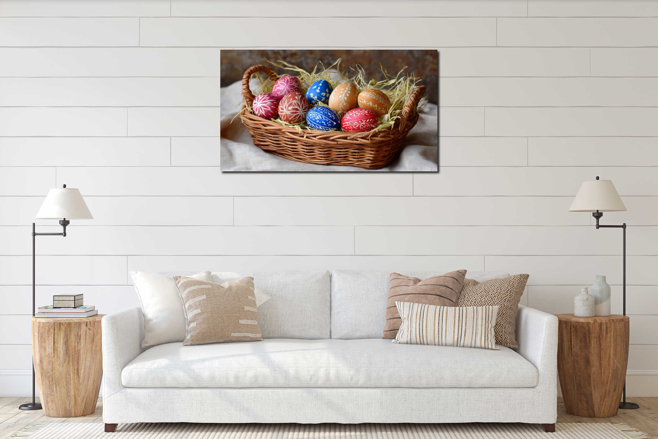 Canvas hanging interior mockup