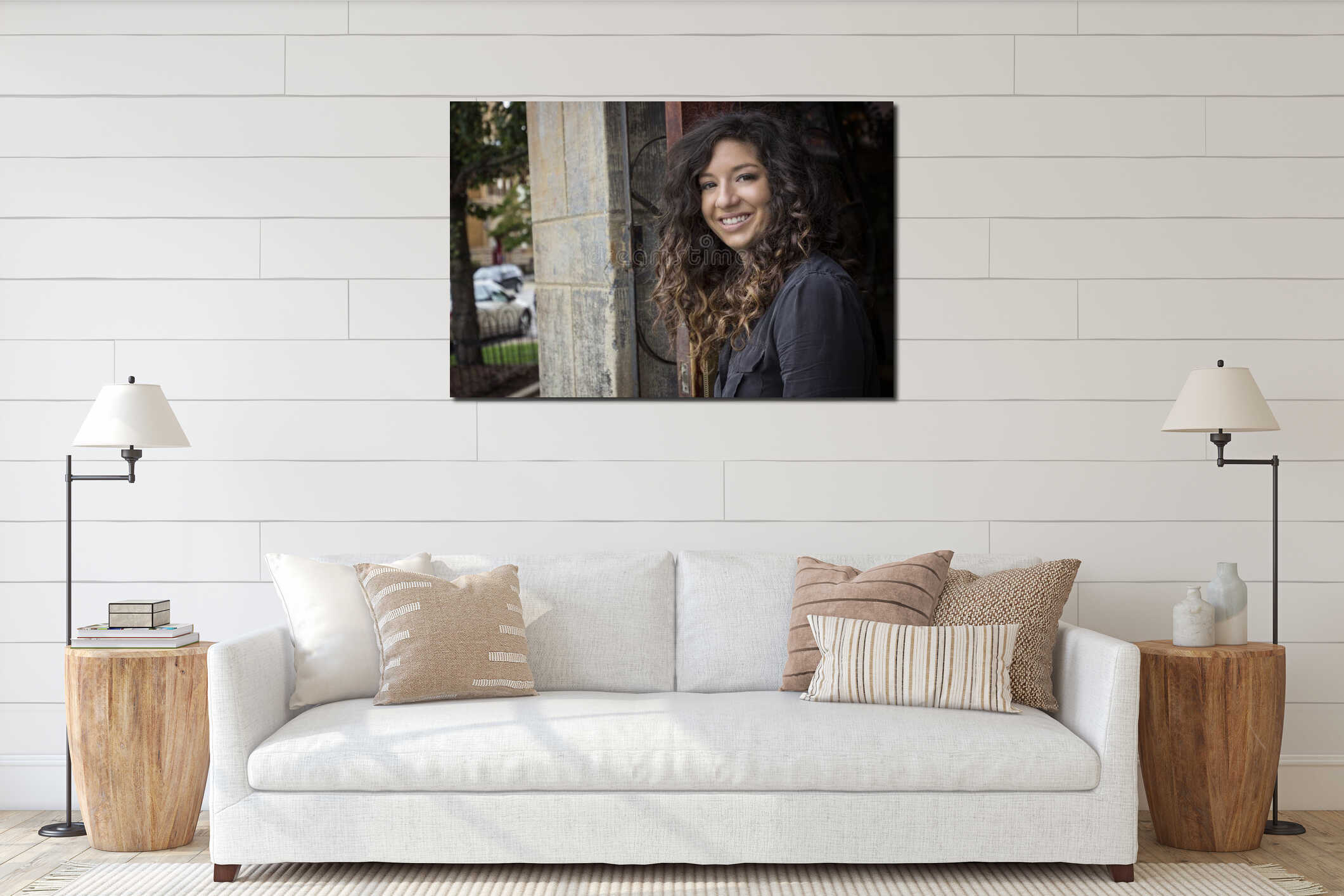 Canvas hanging interior mockup