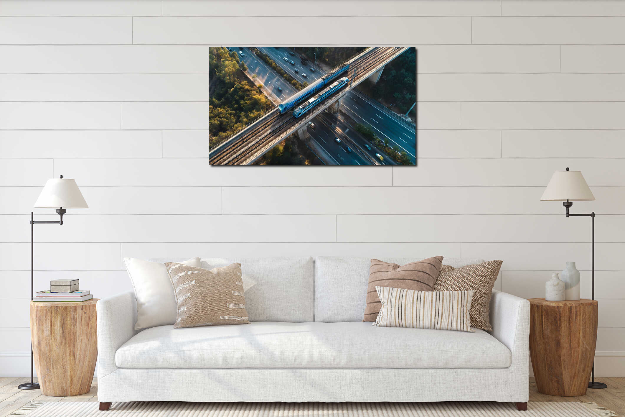 Canvas hanging interior mockup