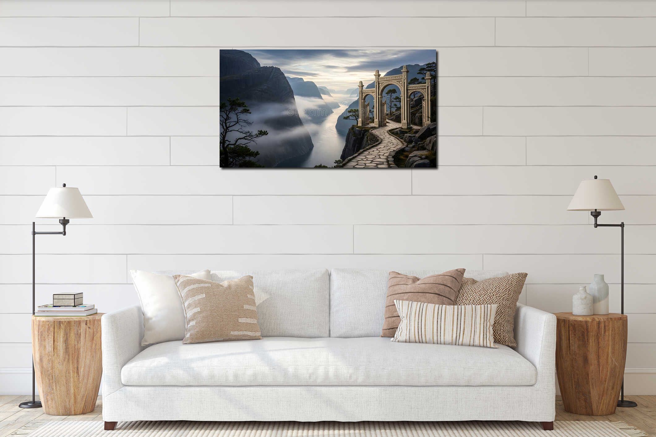Canvas hanging interior mockup