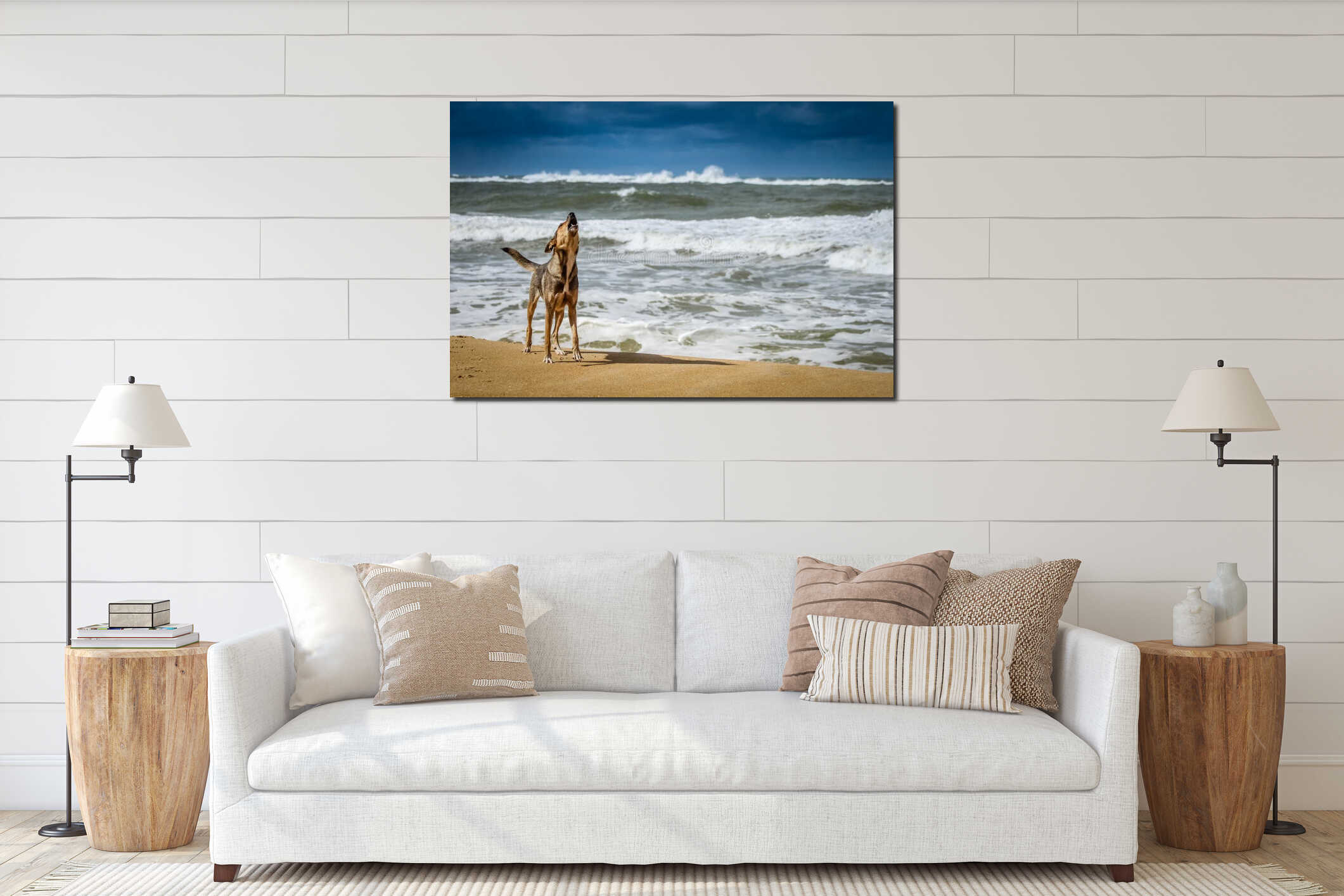 Canvas hanging interior mockup