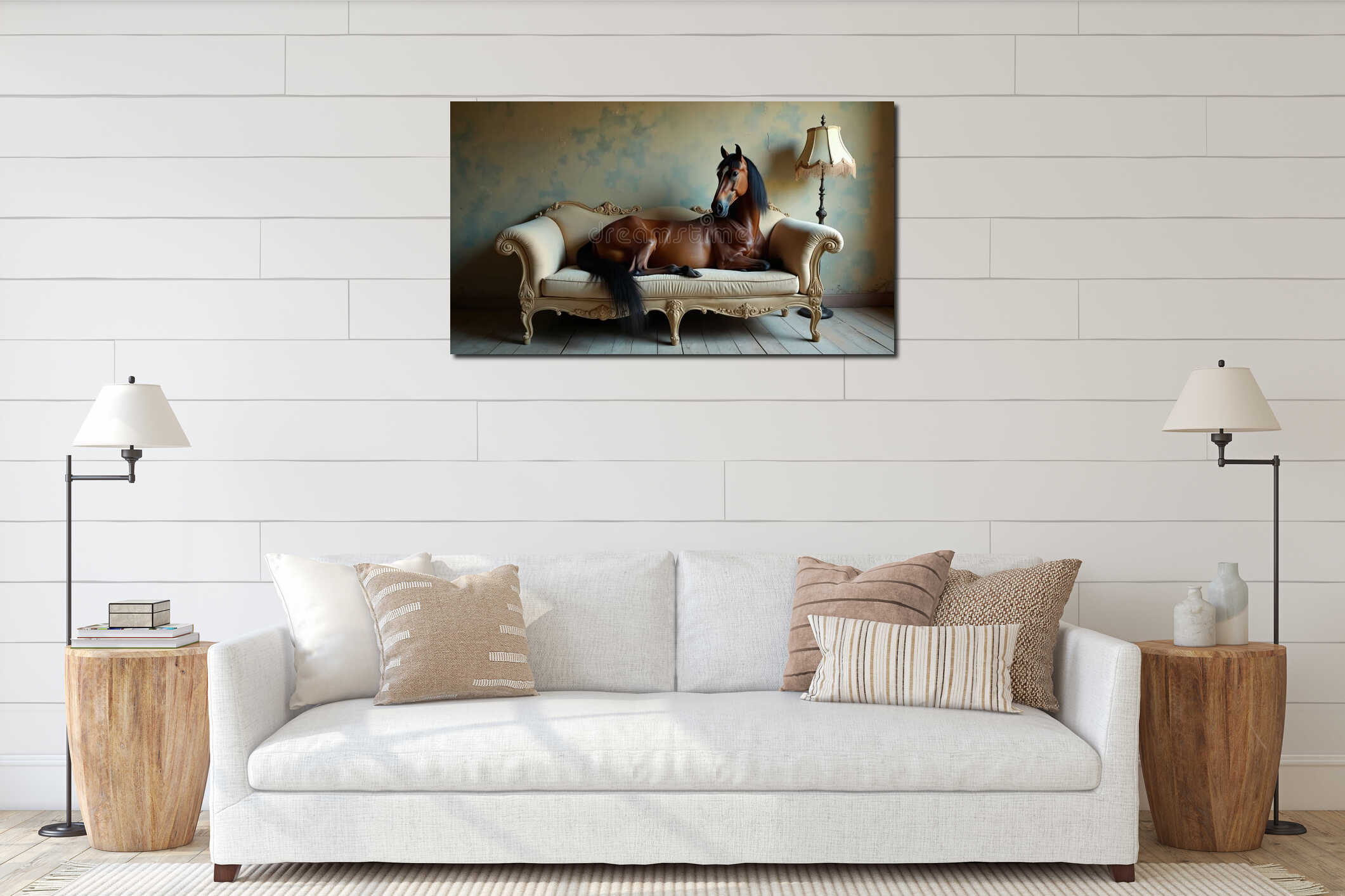 Canvas hanging interior mockup