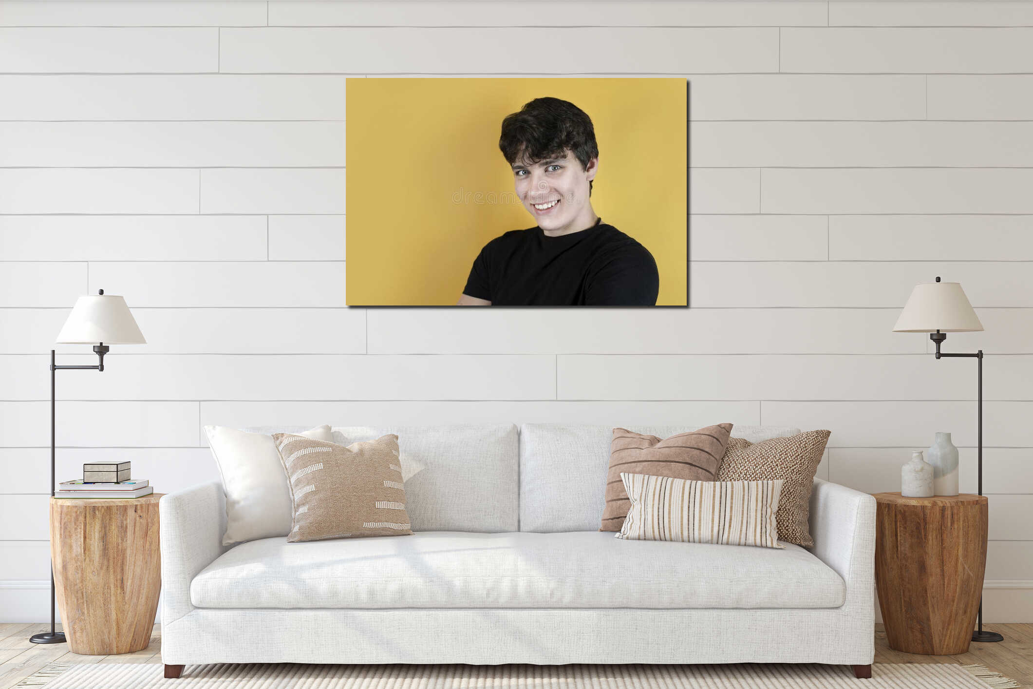 Canvas hanging interior mockup