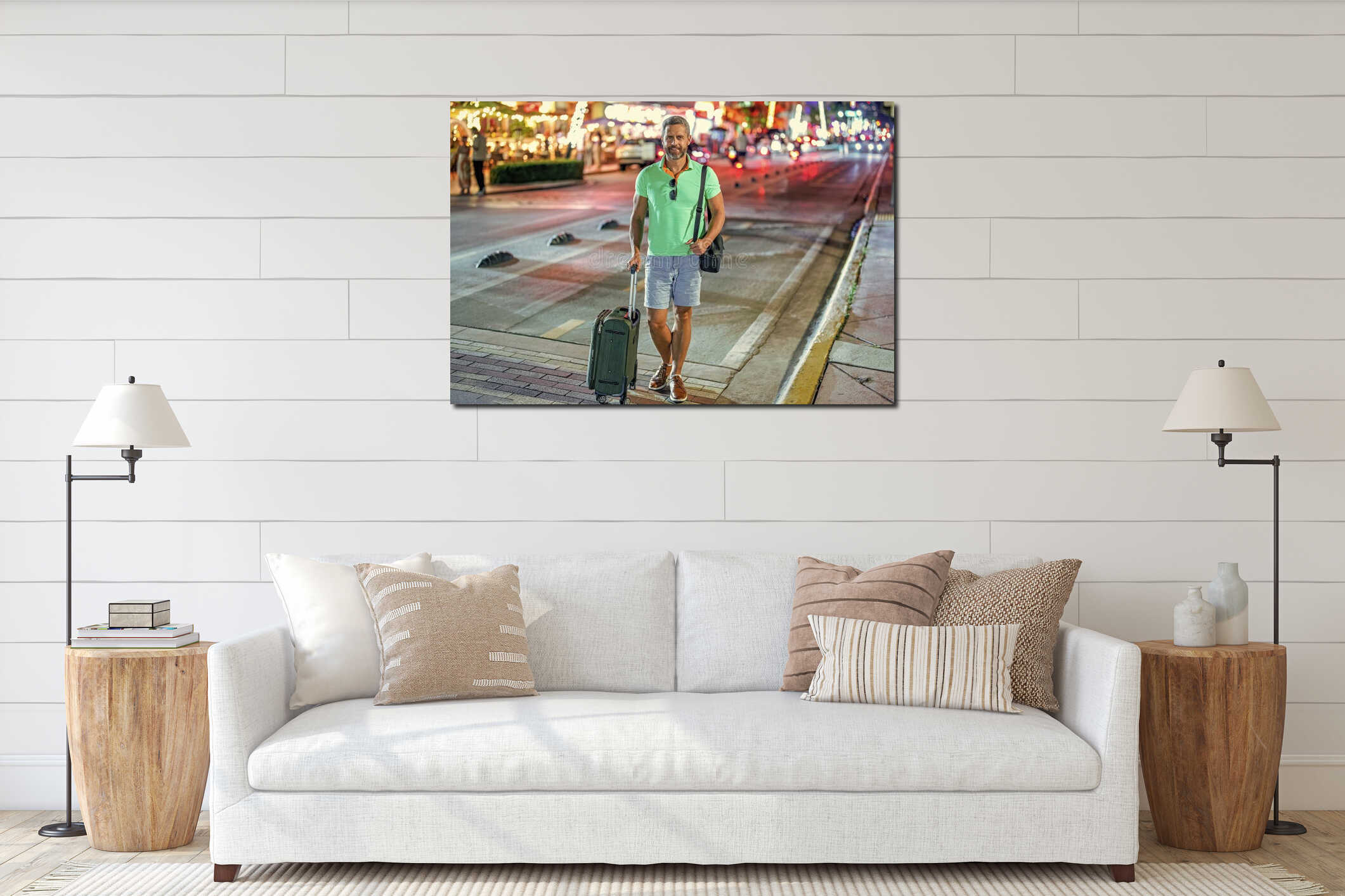 Canvas hanging interior mockup