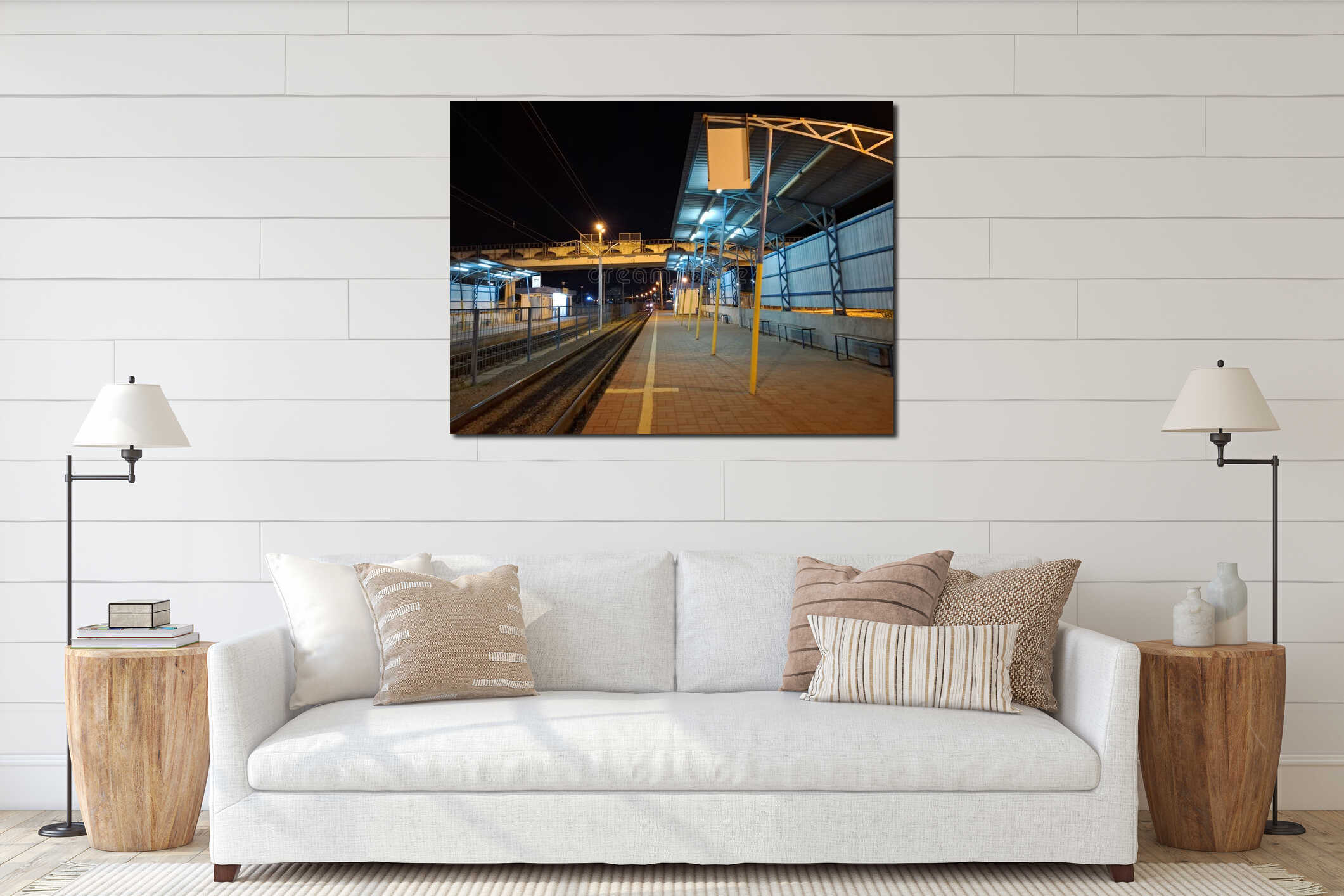 Canvas hanging interior mockup