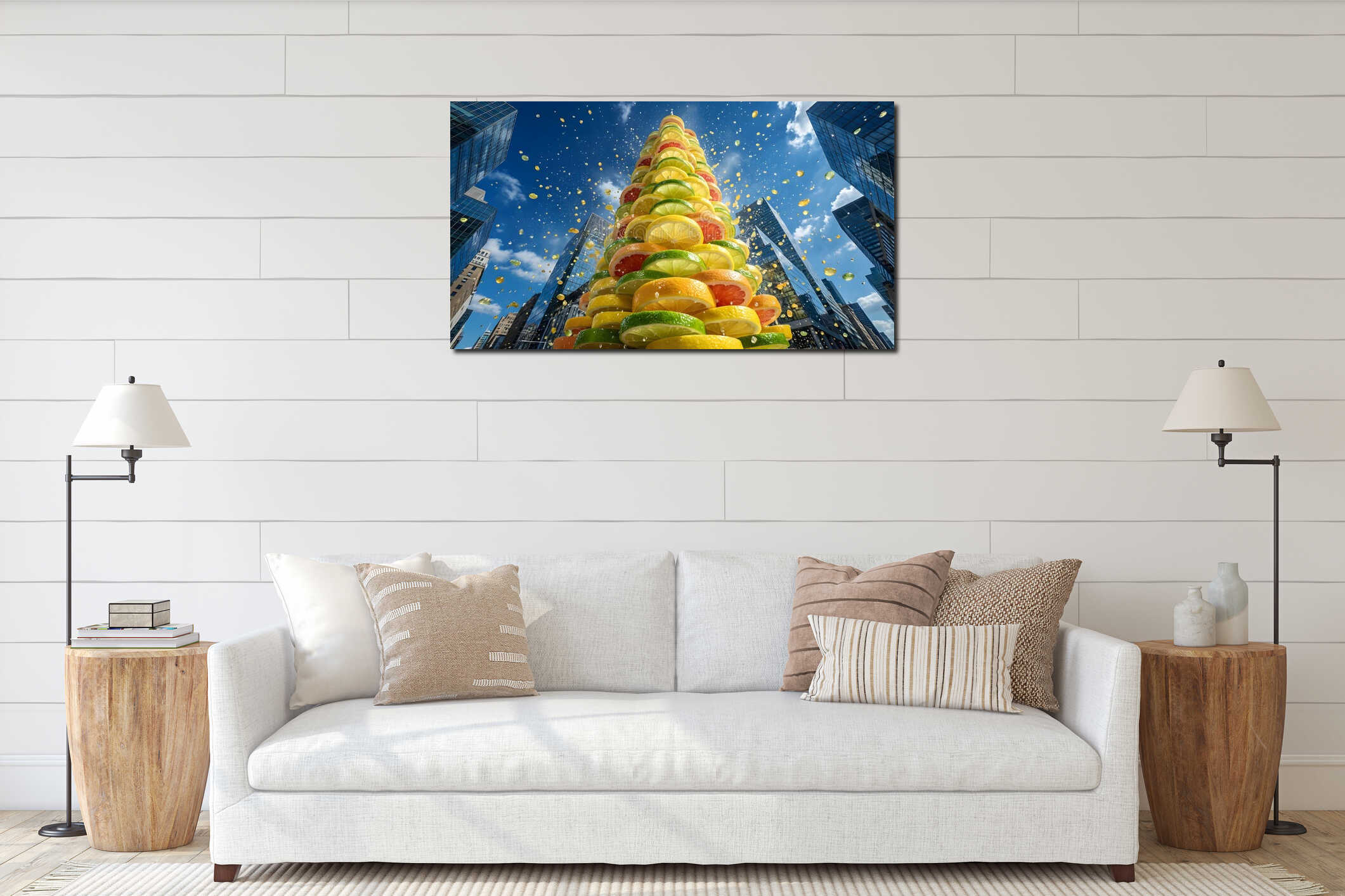 Canvas hanging interior mockup