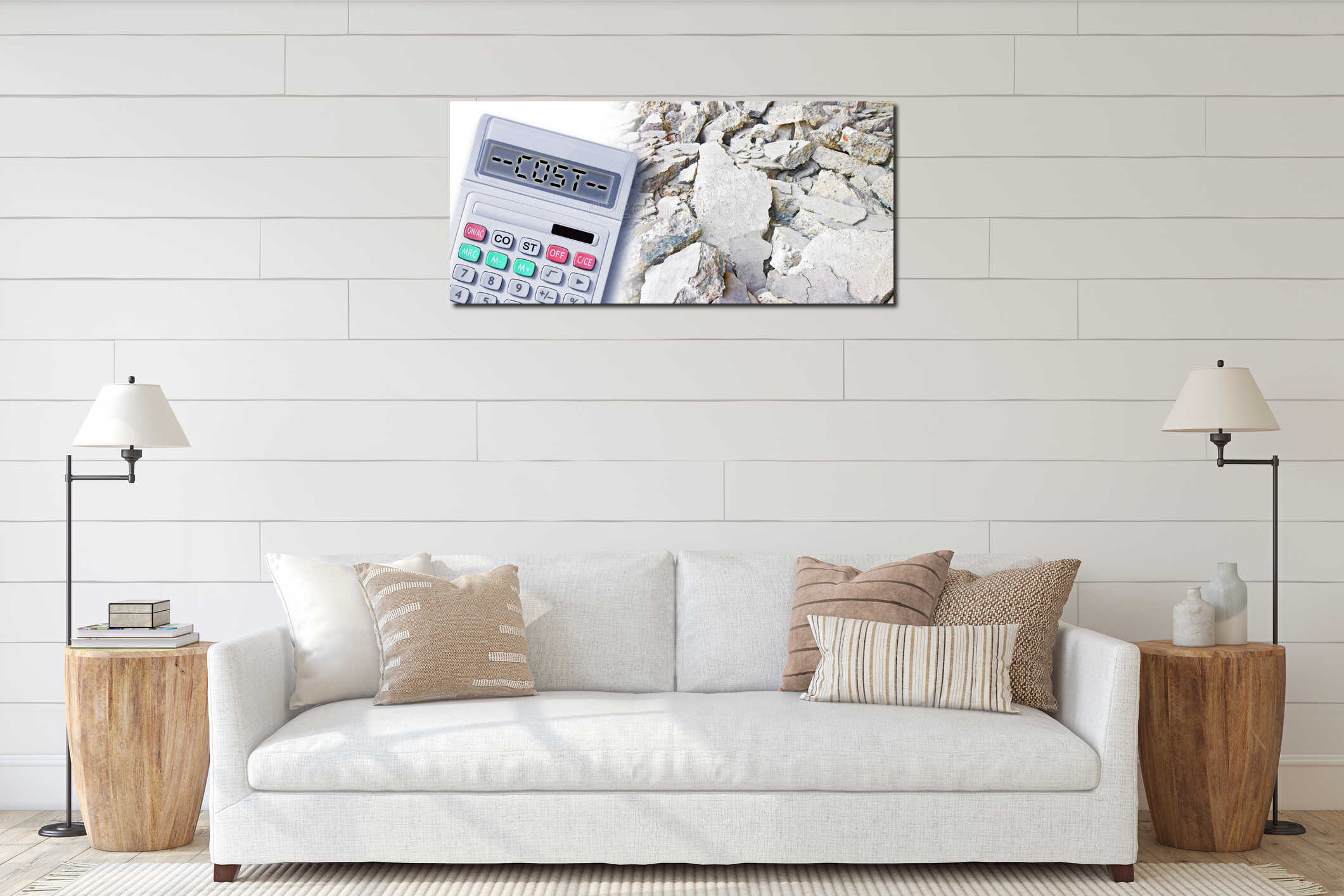 Canvas hanging interior mockup