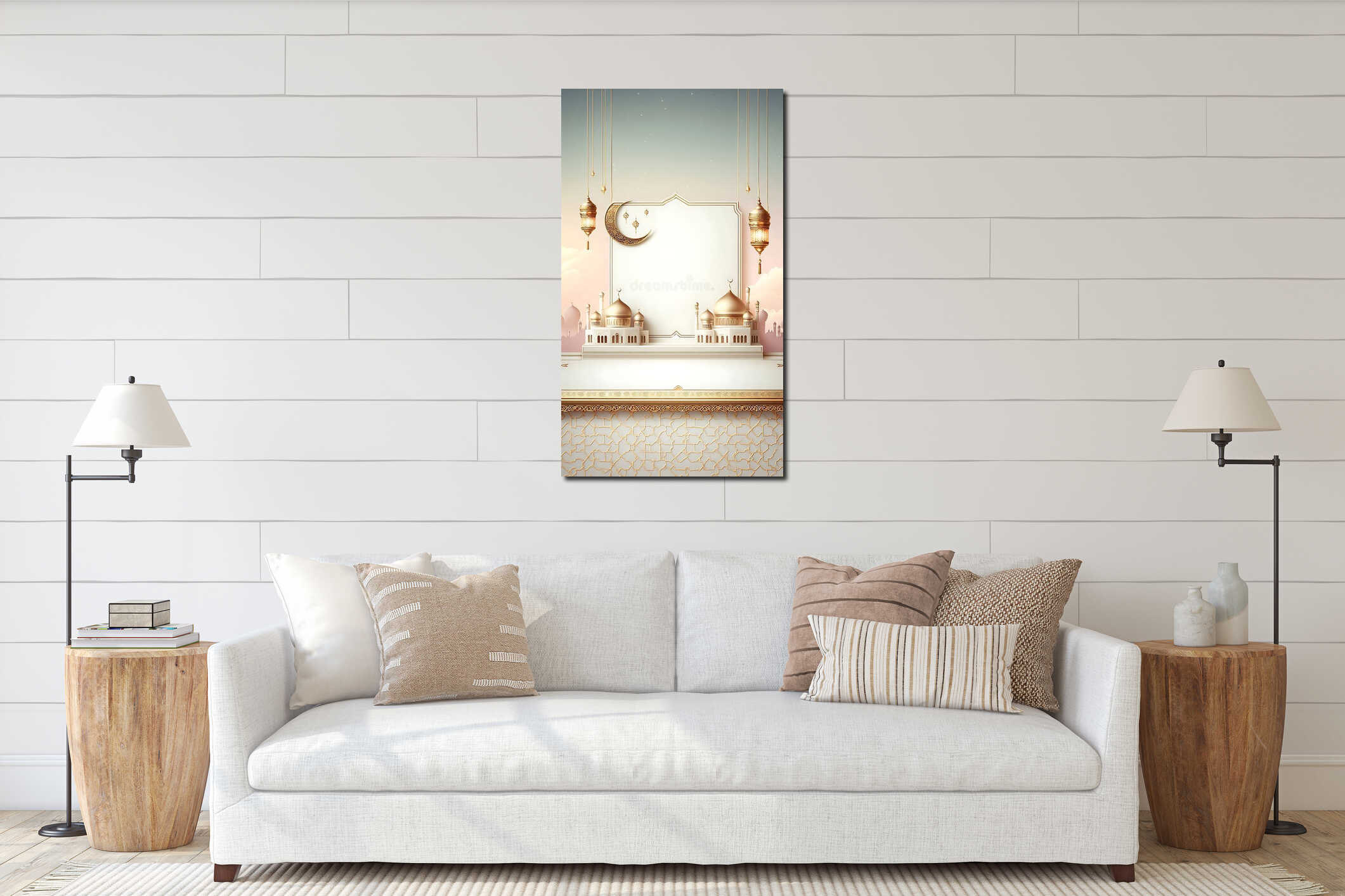Canvas hanging interior mockup