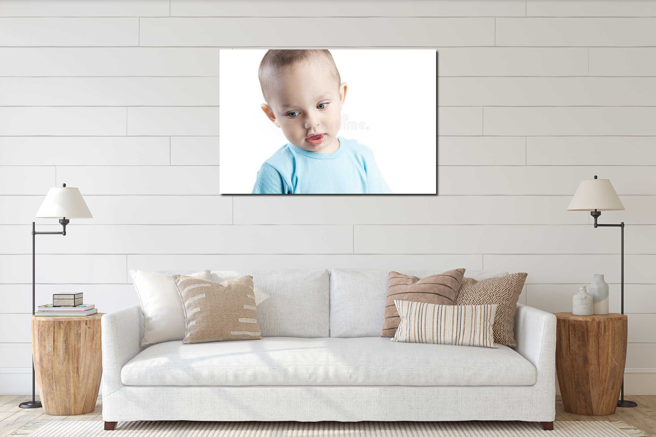 Canvas hanging interior mockup