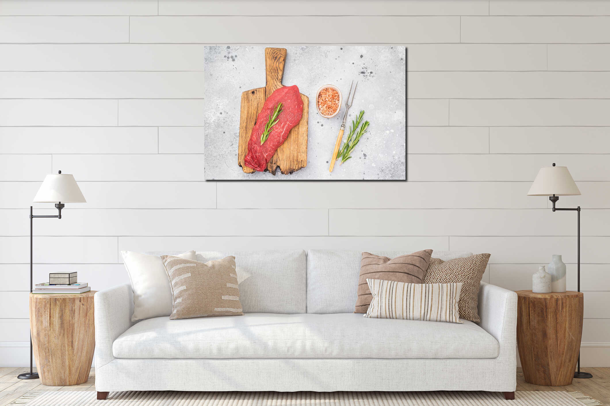 Canvas hanging interior mockup