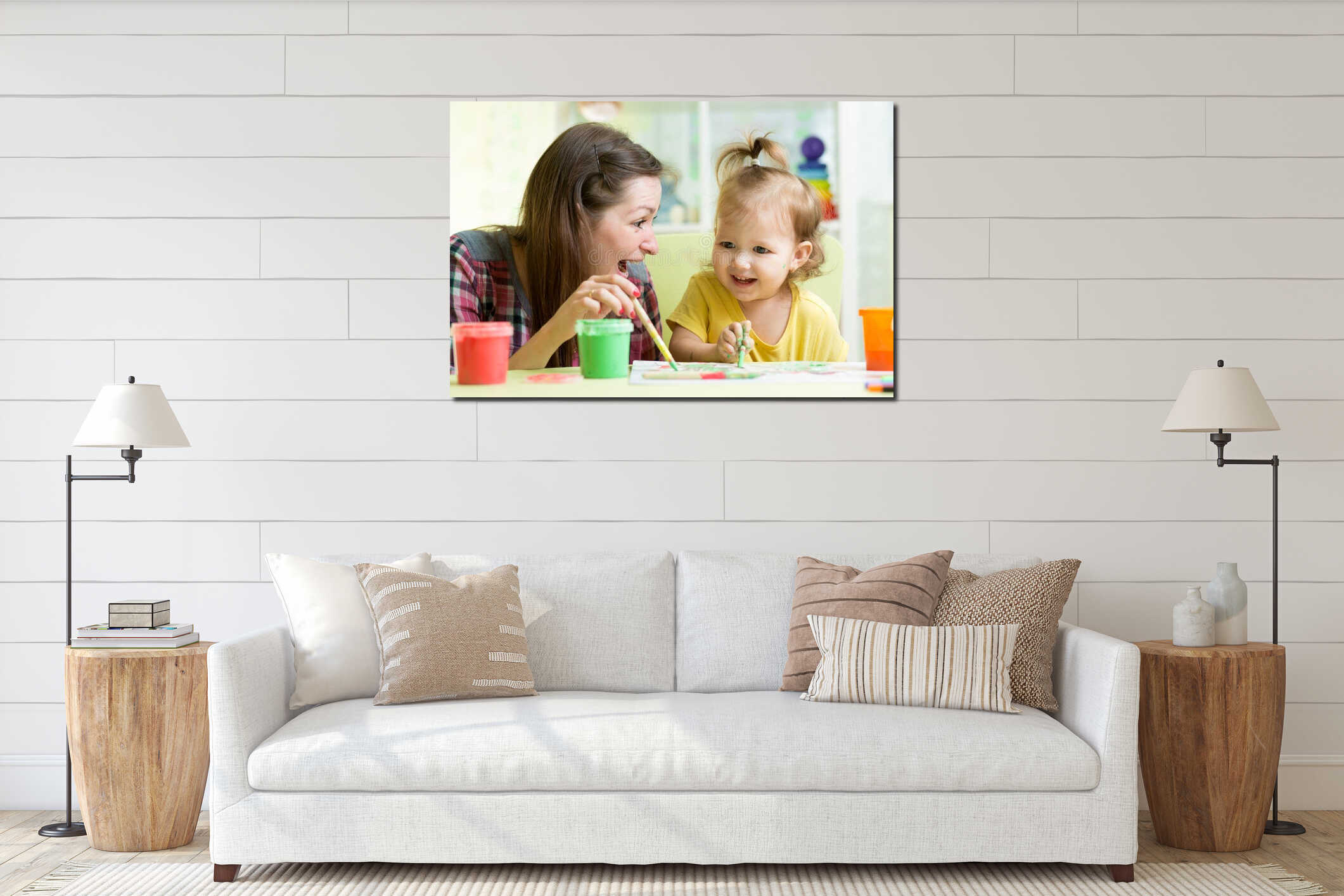 Canvas hanging interior mockup