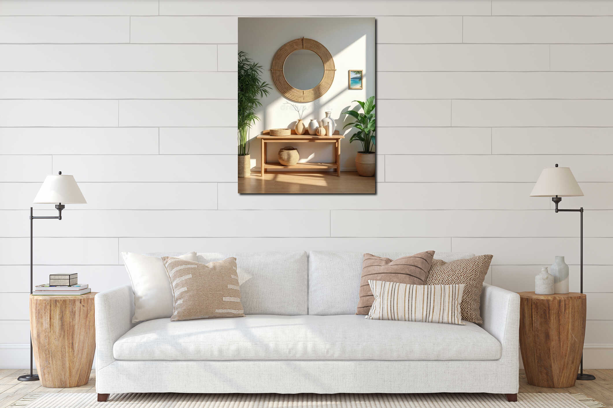 Canvas hanging interior mockup