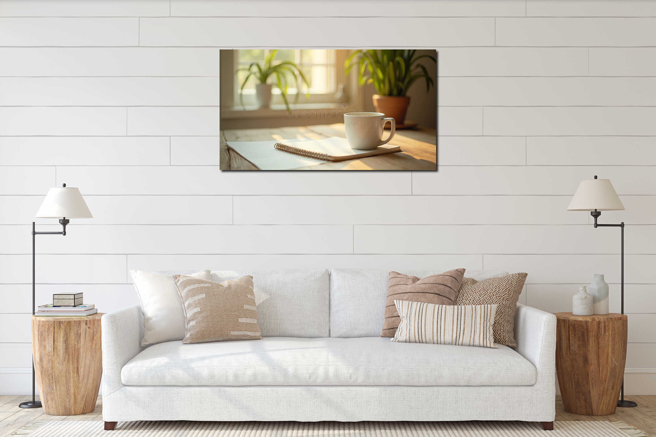 Canvas hanging interior mockup