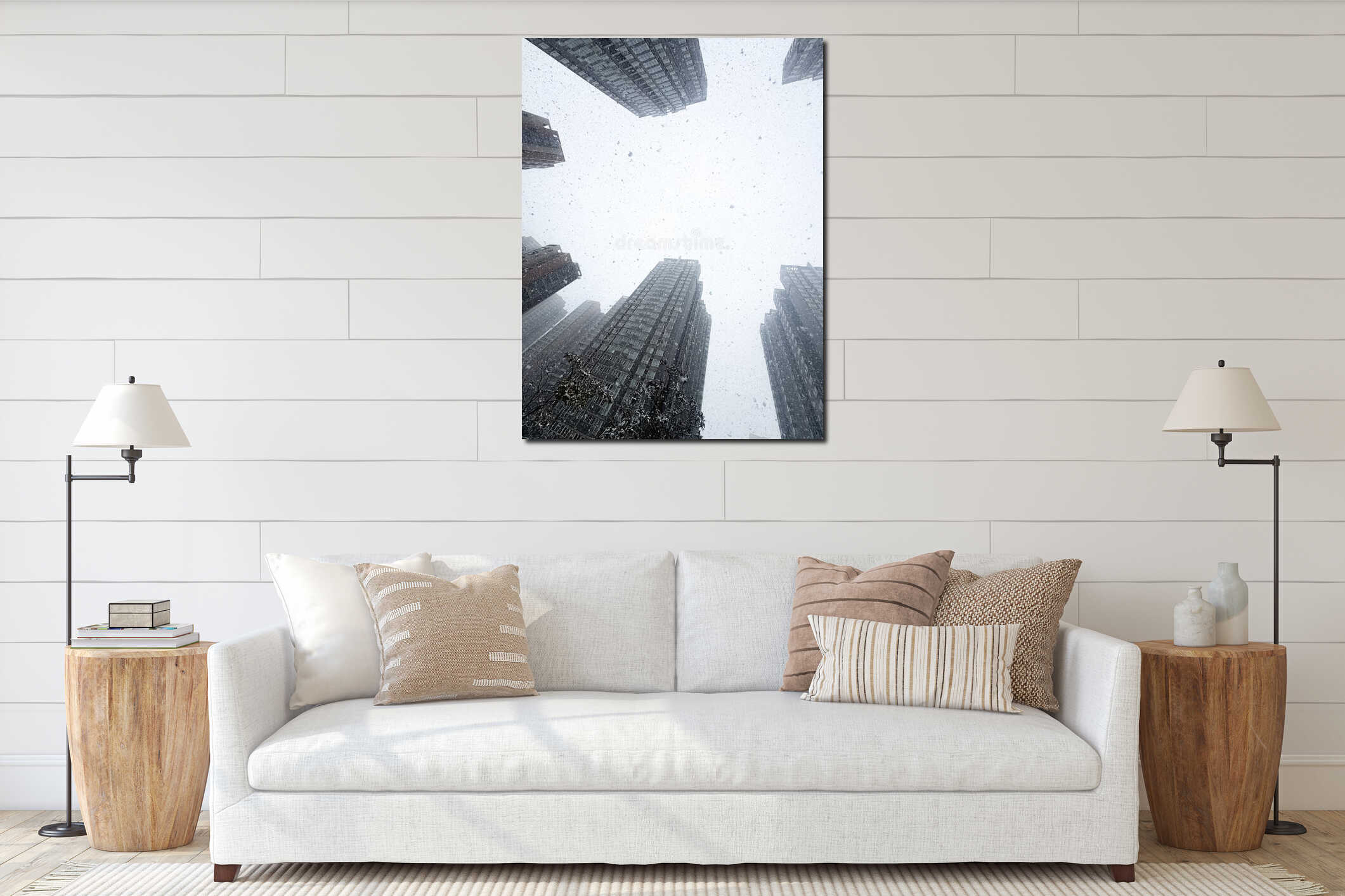 Canvas hanging interior mockup