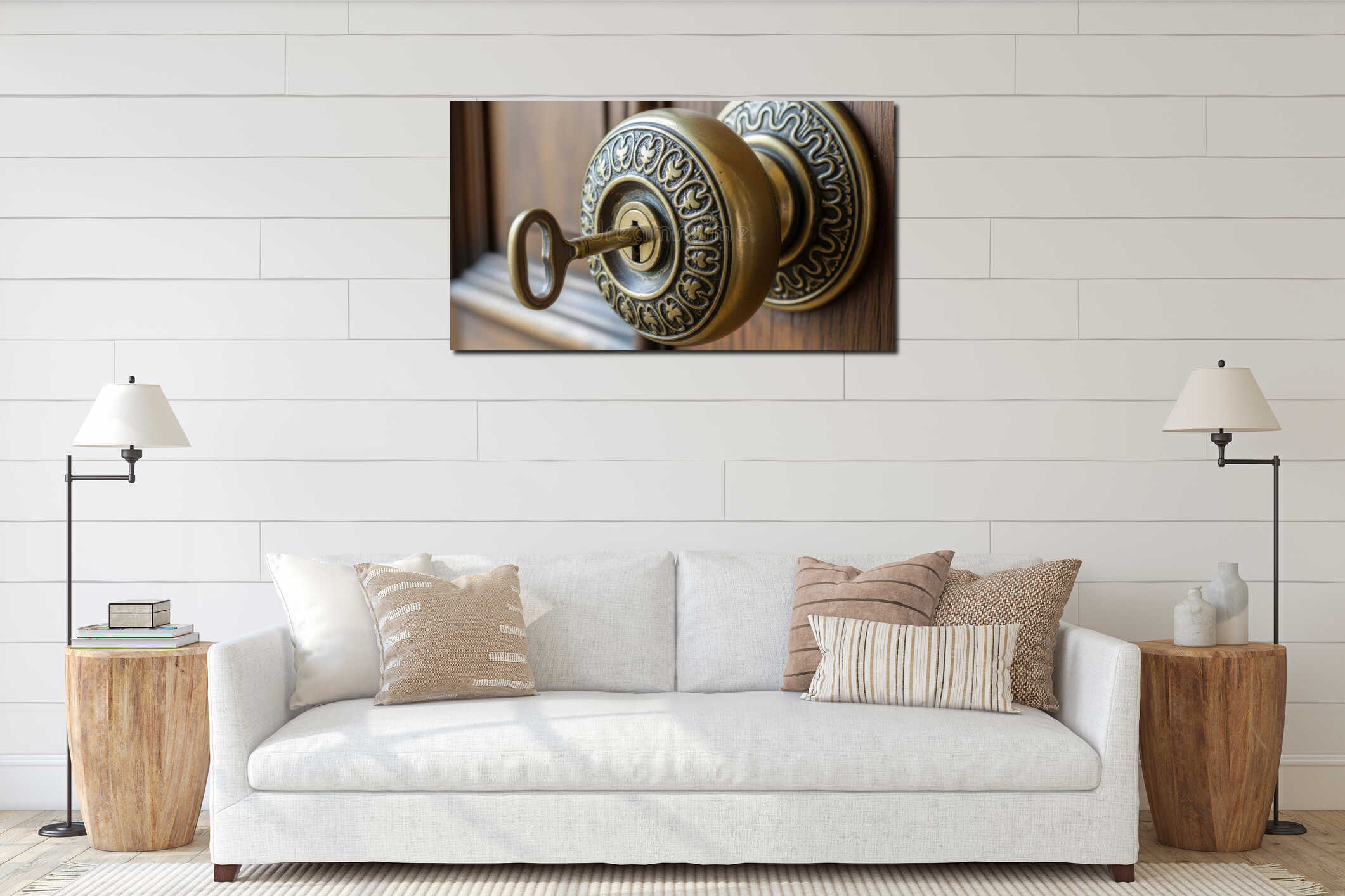 Canvas hanging interior mockup