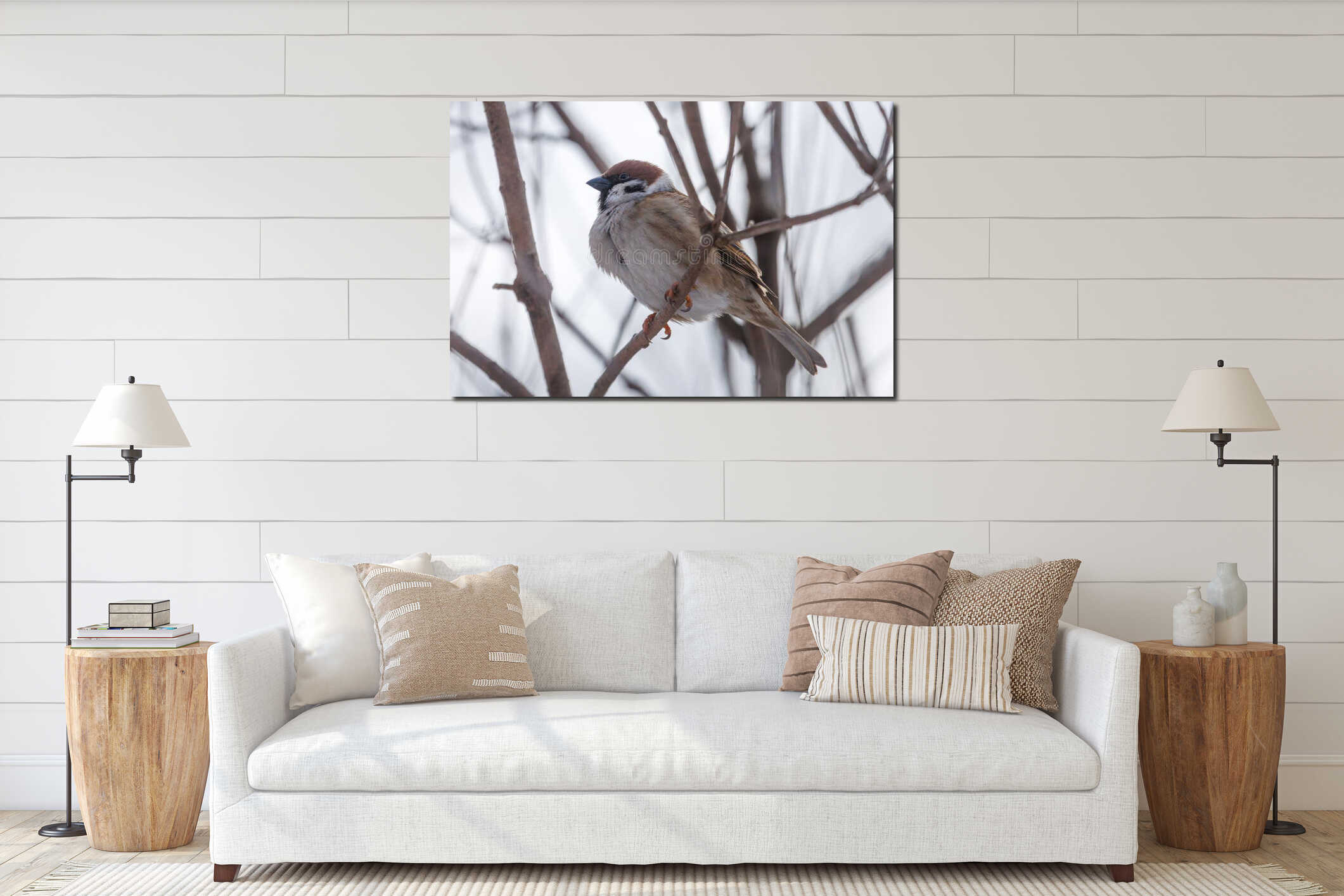 Canvas hanging interior mockup