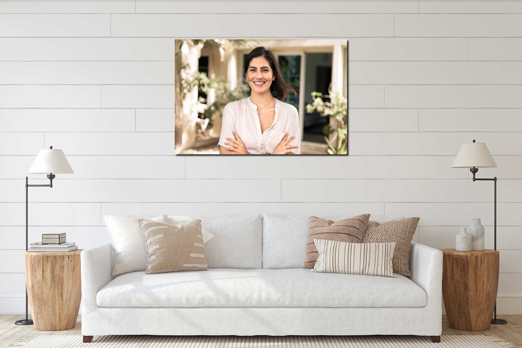 Canvas hanging interior mockup