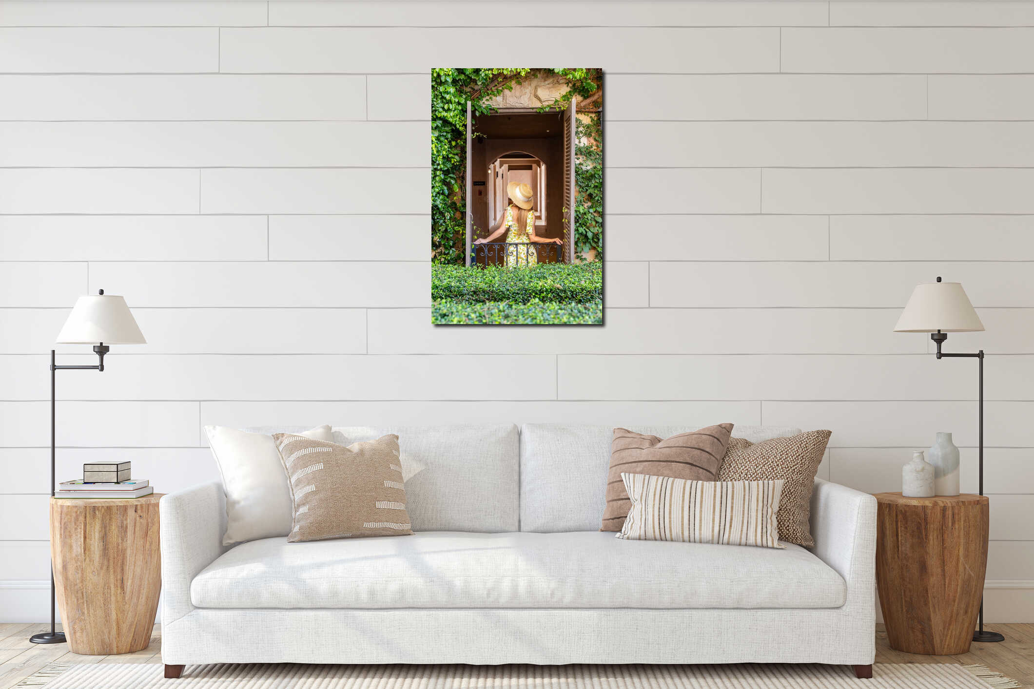 Canvas hanging interior mockup