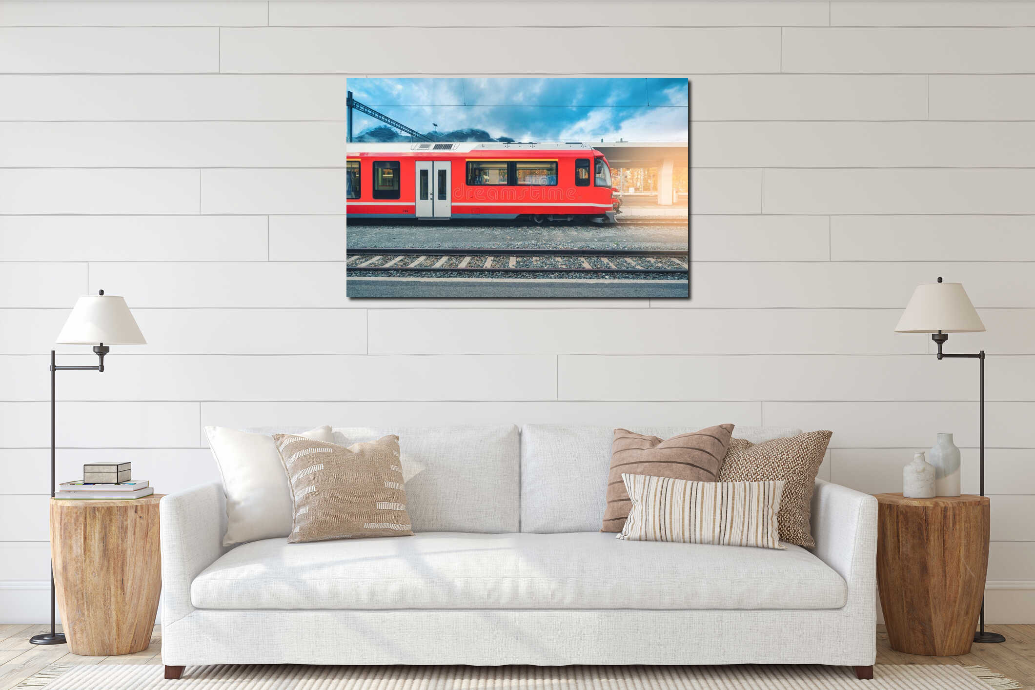 Canvas hanging interior mockup