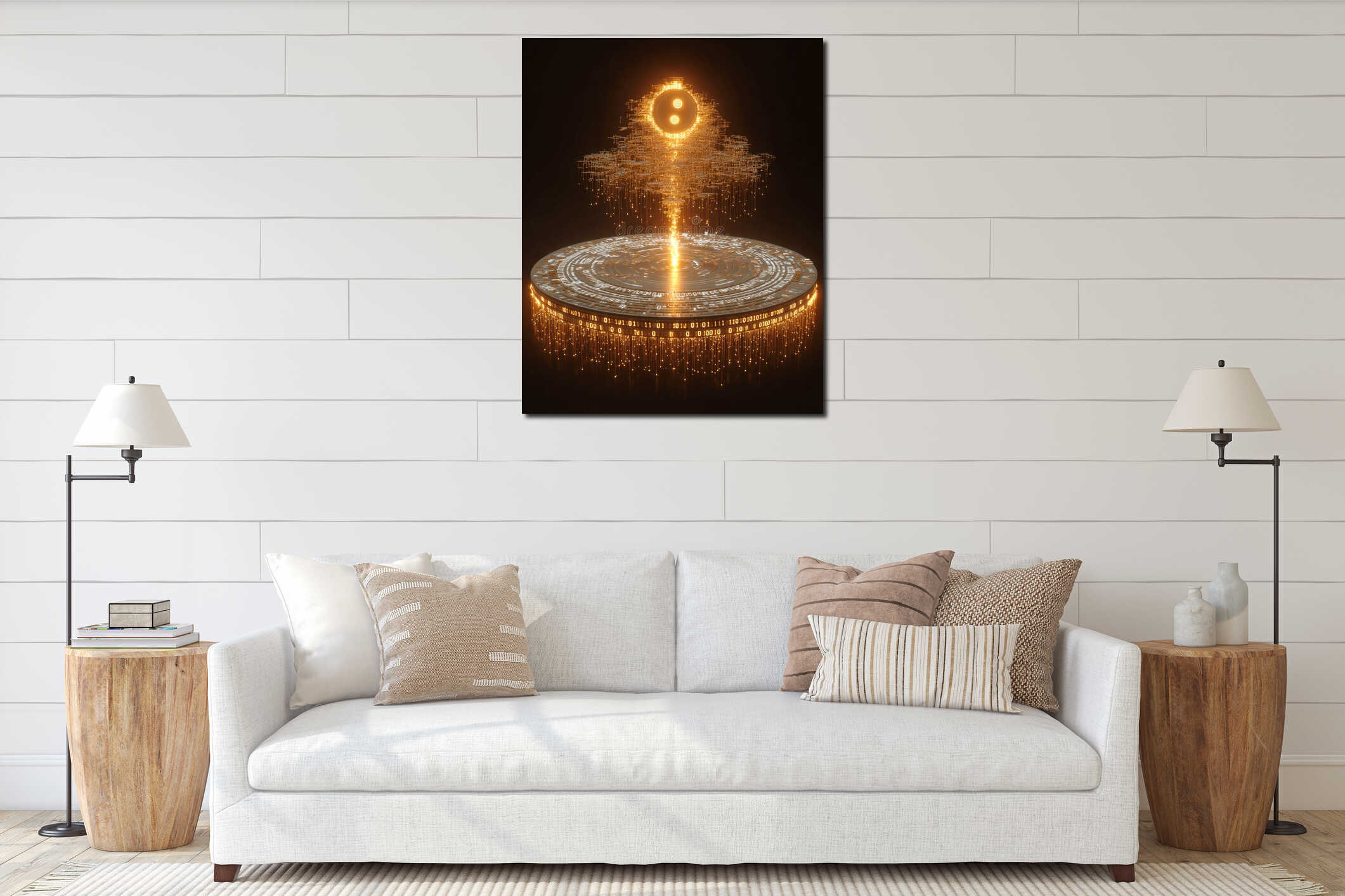 Canvas hanging interior mockup