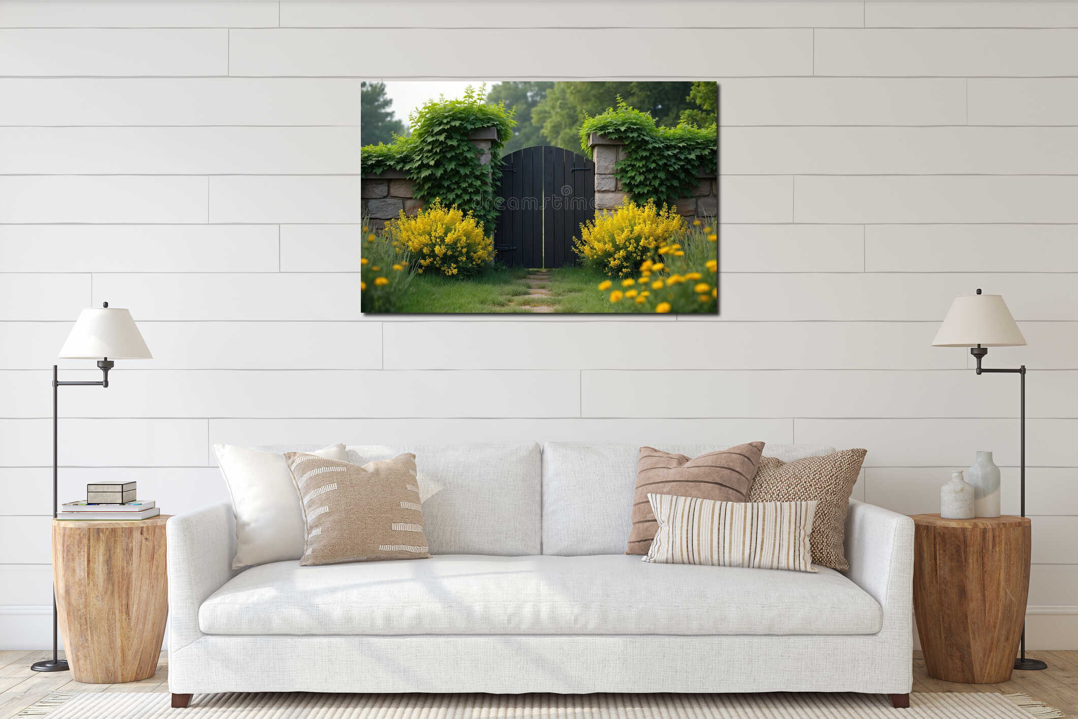 Canvas hanging interior mockup