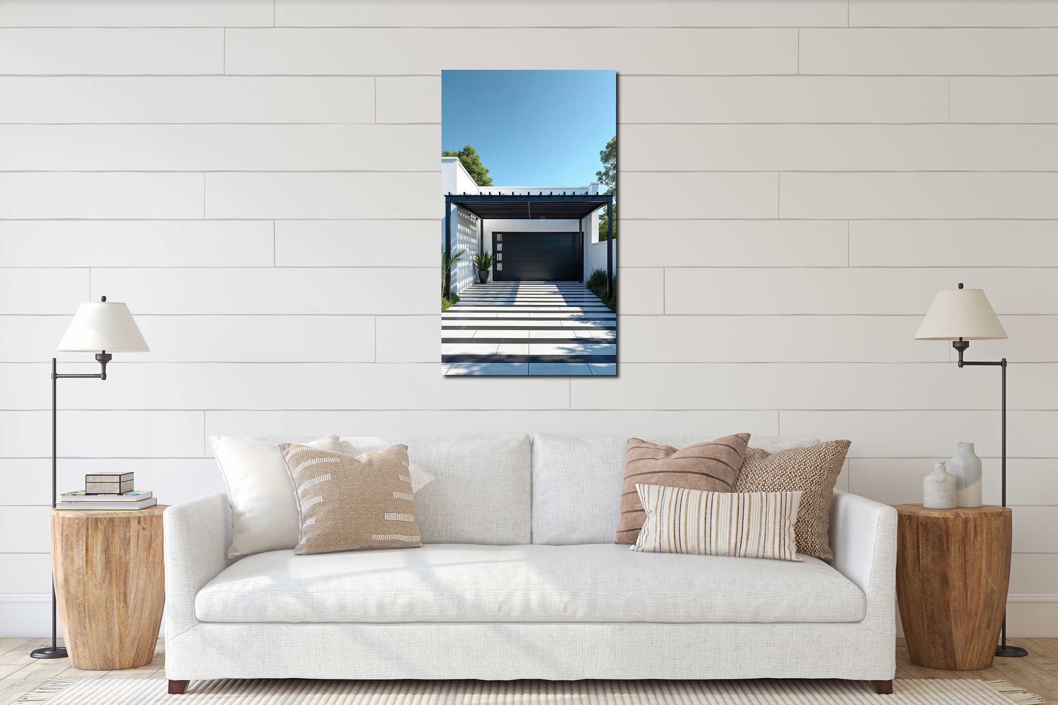 Canvas hanging interior mockup