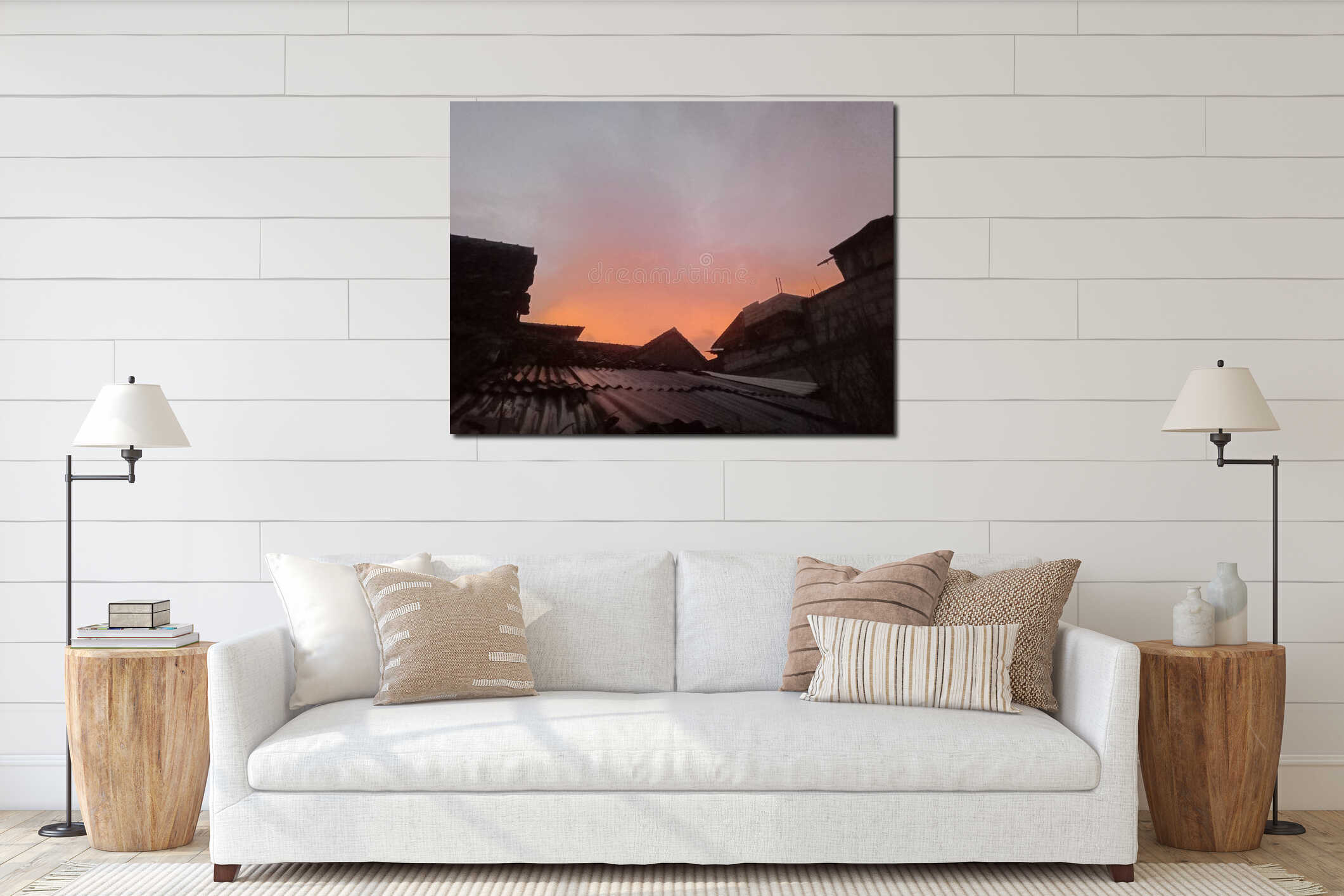 Canvas hanging interior mockup
