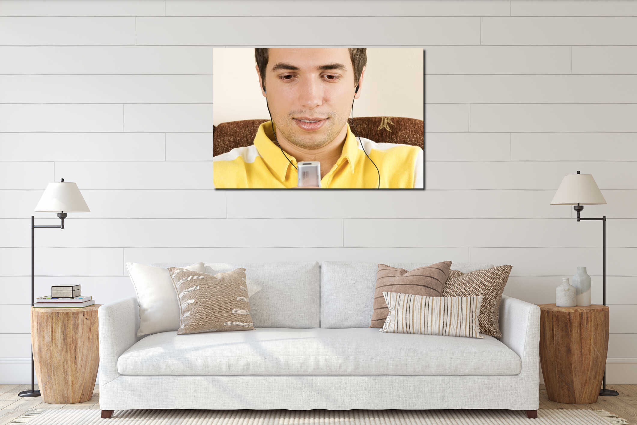 Canvas hanging interior mockup