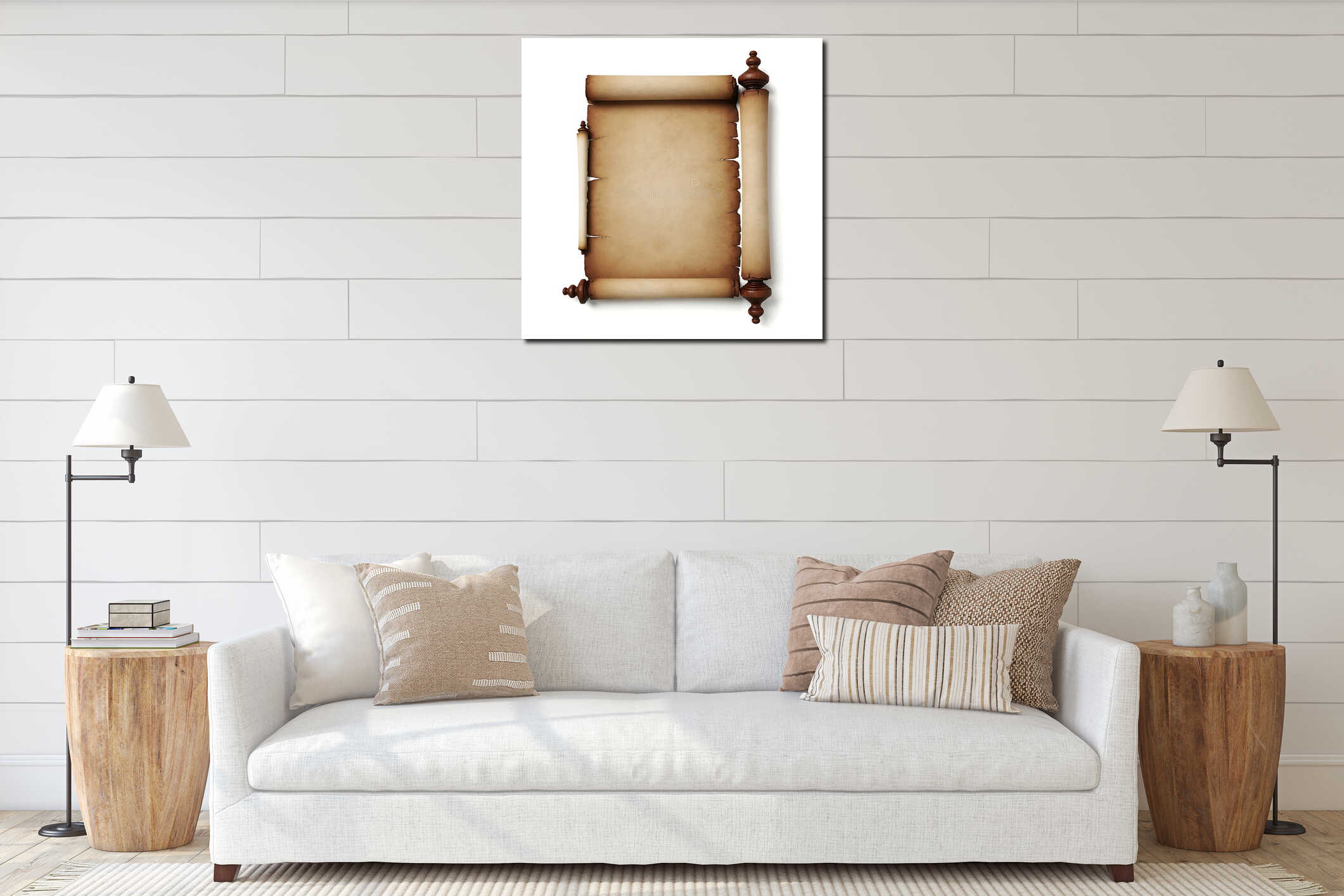 Canvas hanging interior mockup