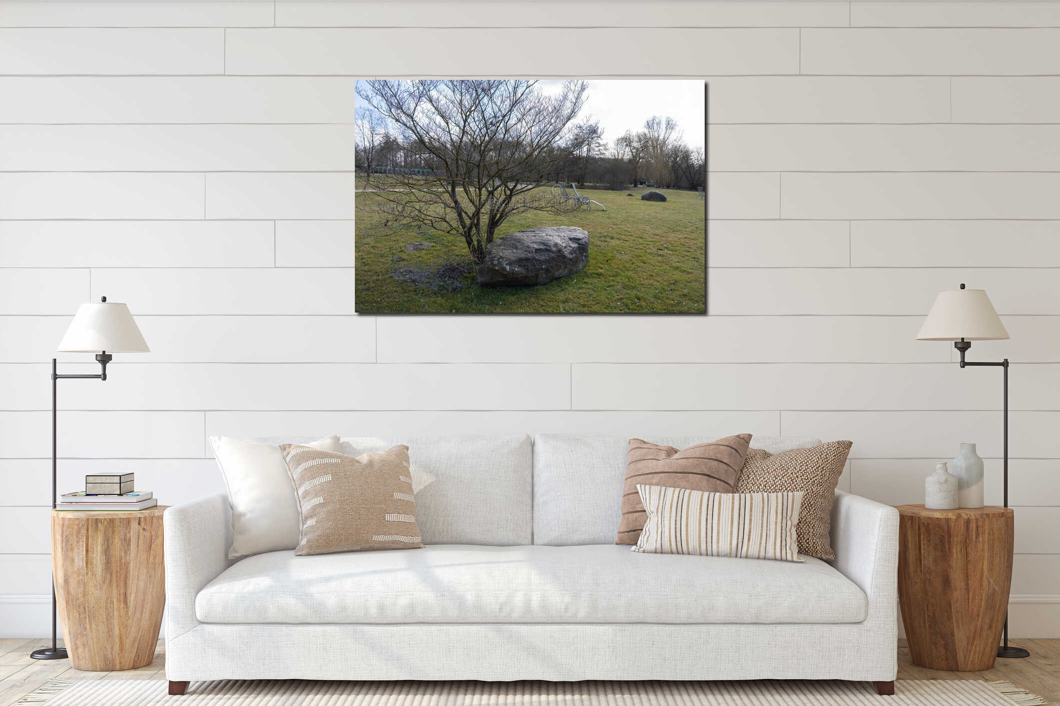 Canvas hanging interior mockup