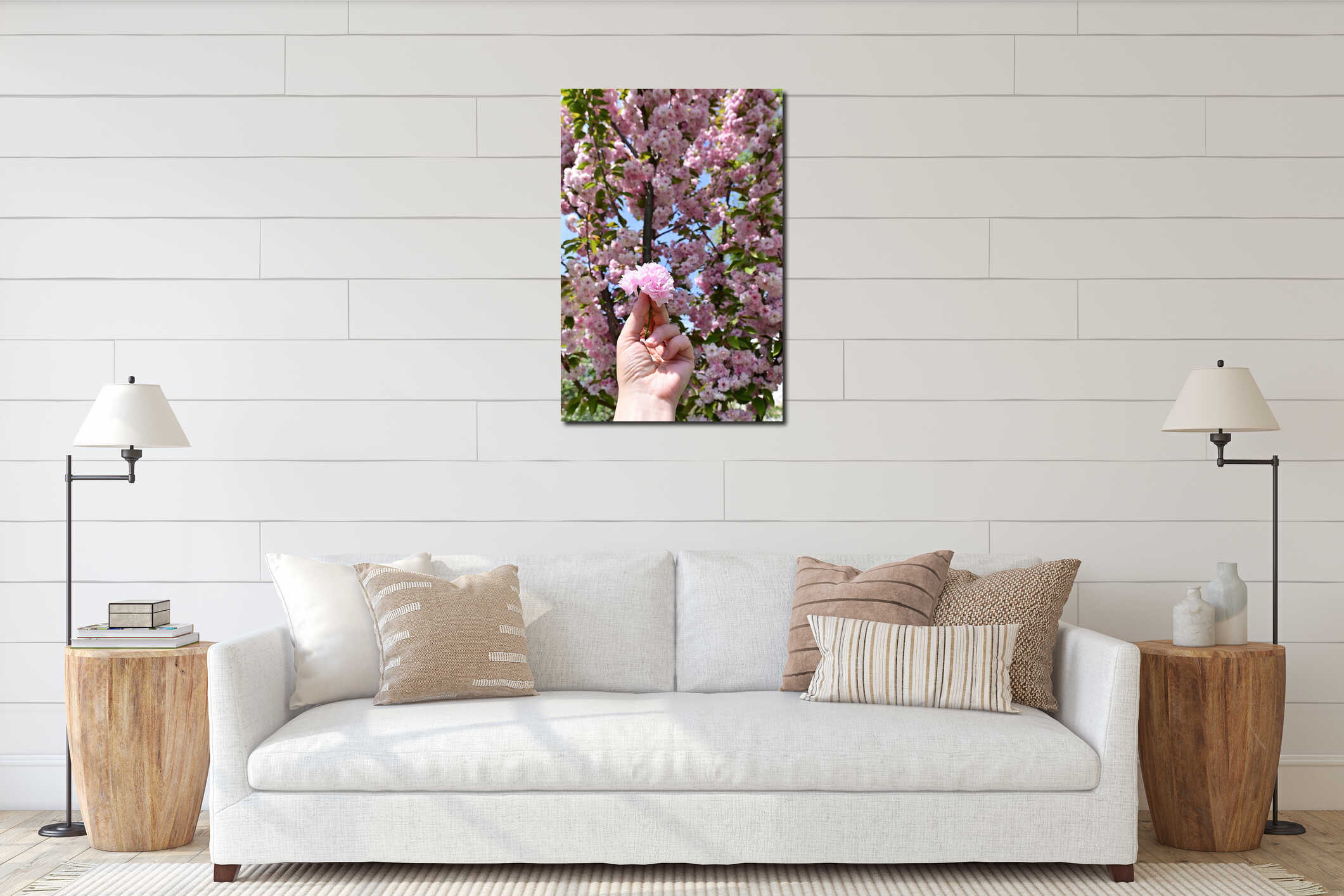 Canvas hanging interior mockup