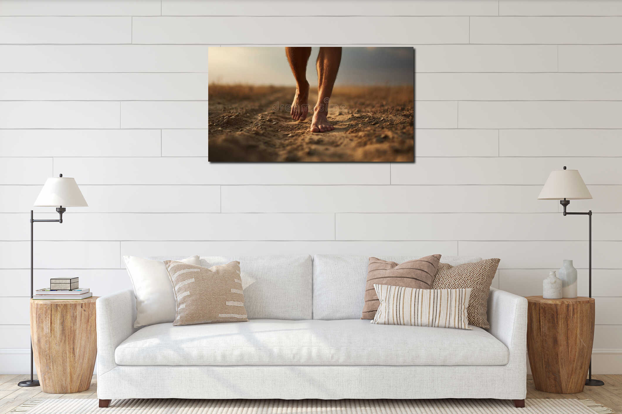 Canvas hanging interior mockup