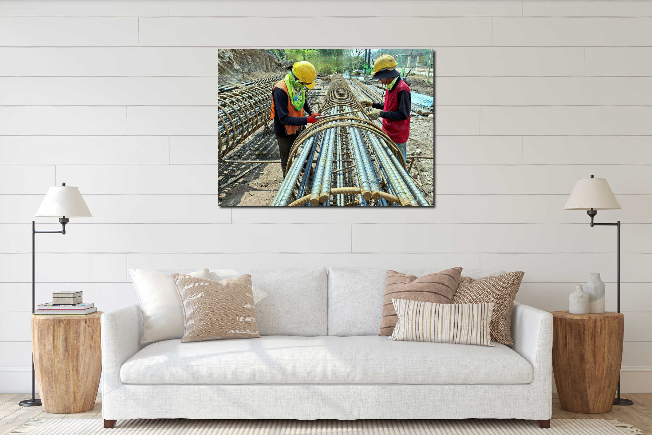 Canvas hanging interior mockup