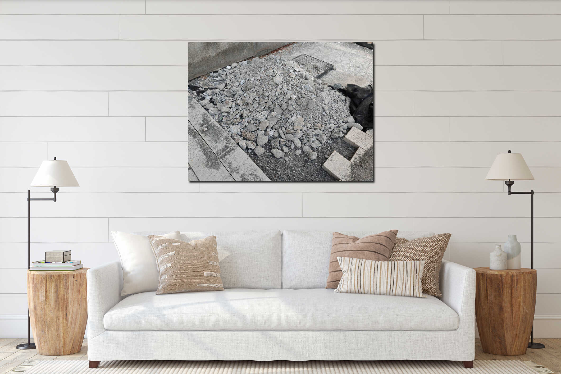 Canvas hanging interior mockup