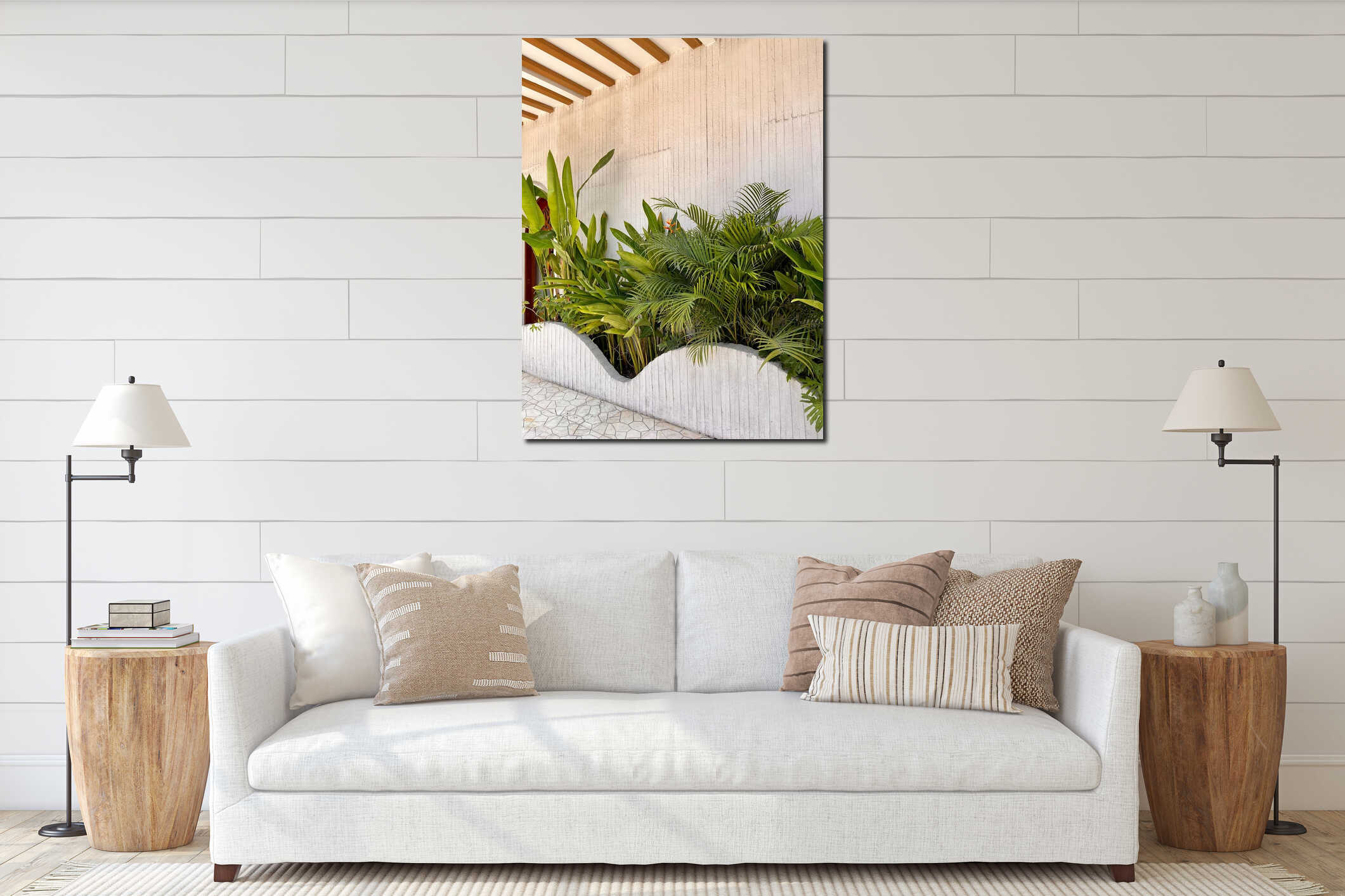 Canvas hanging interior mockup