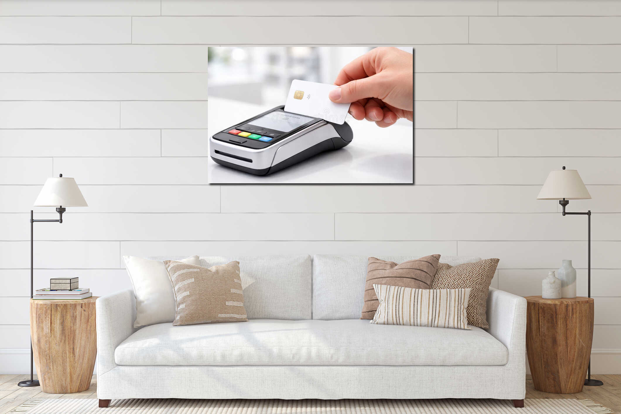 Canvas hanging interior mockup