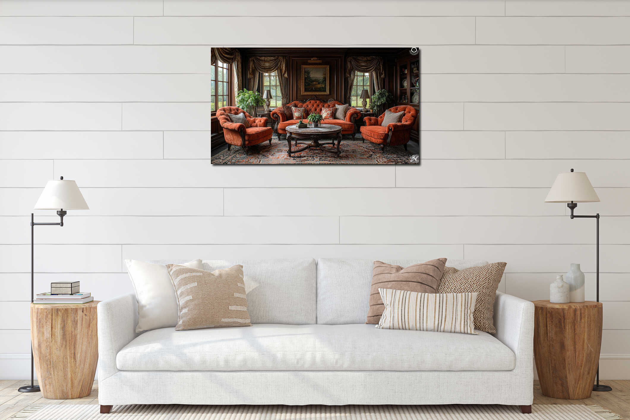 Canvas hanging interior mockup
