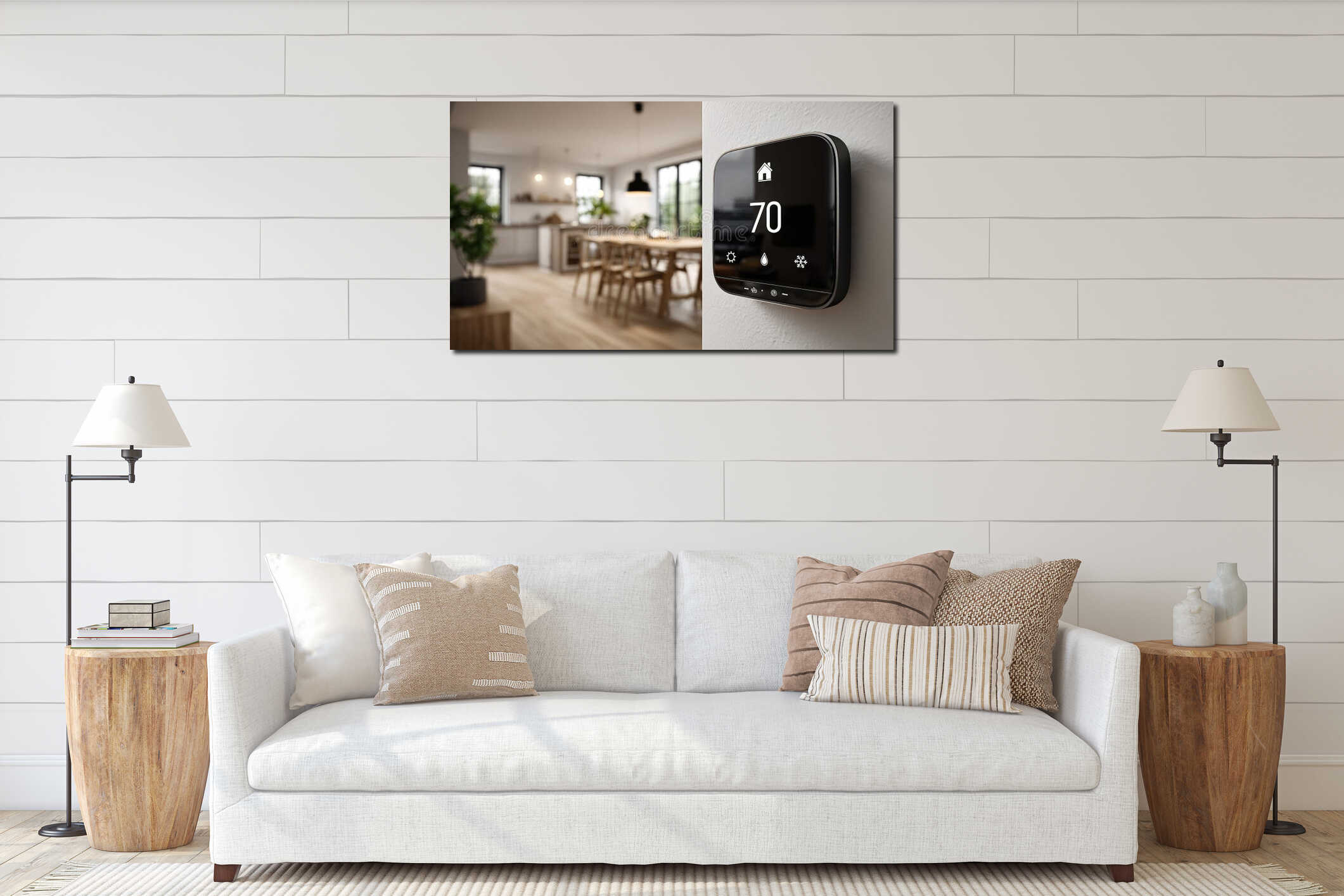 Canvas hanging interior mockup