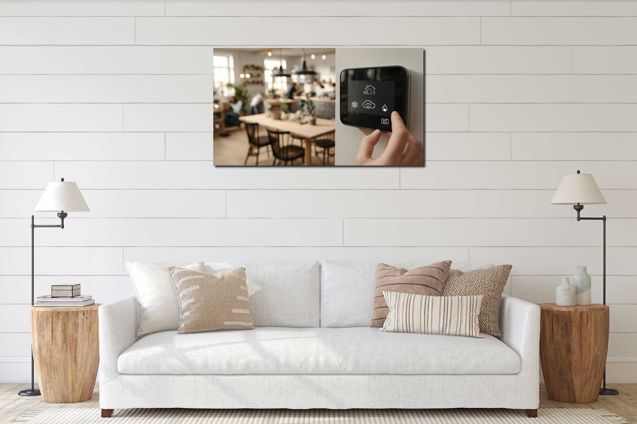 Canvas hanging interior mockup
