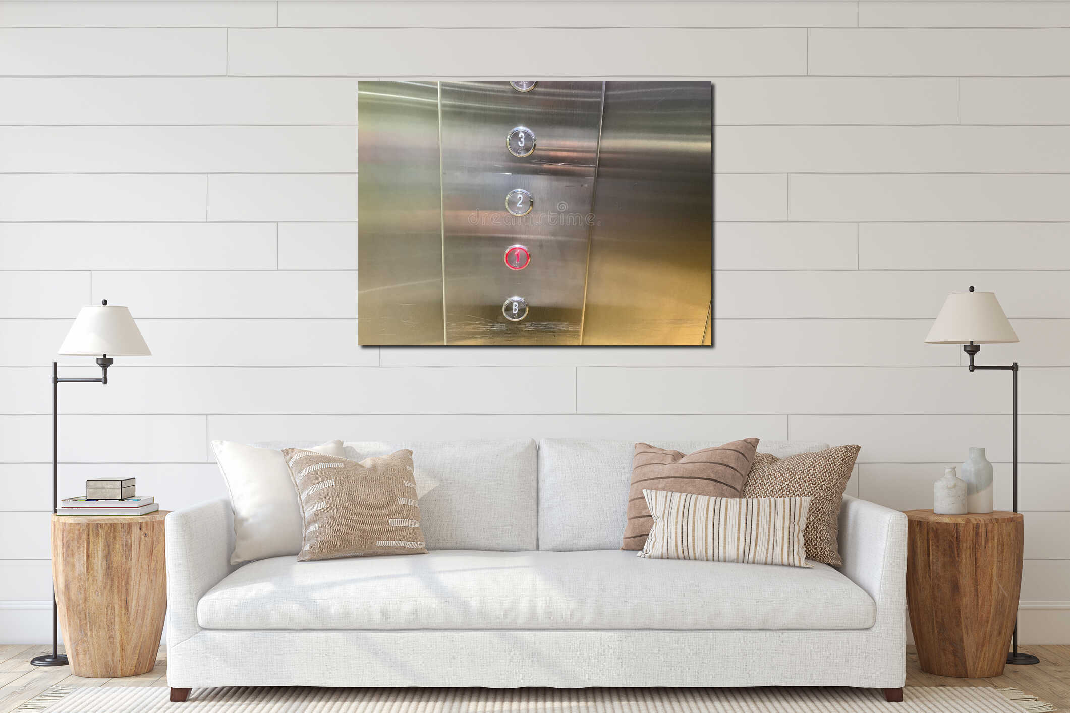 Canvas hanging interior mockup