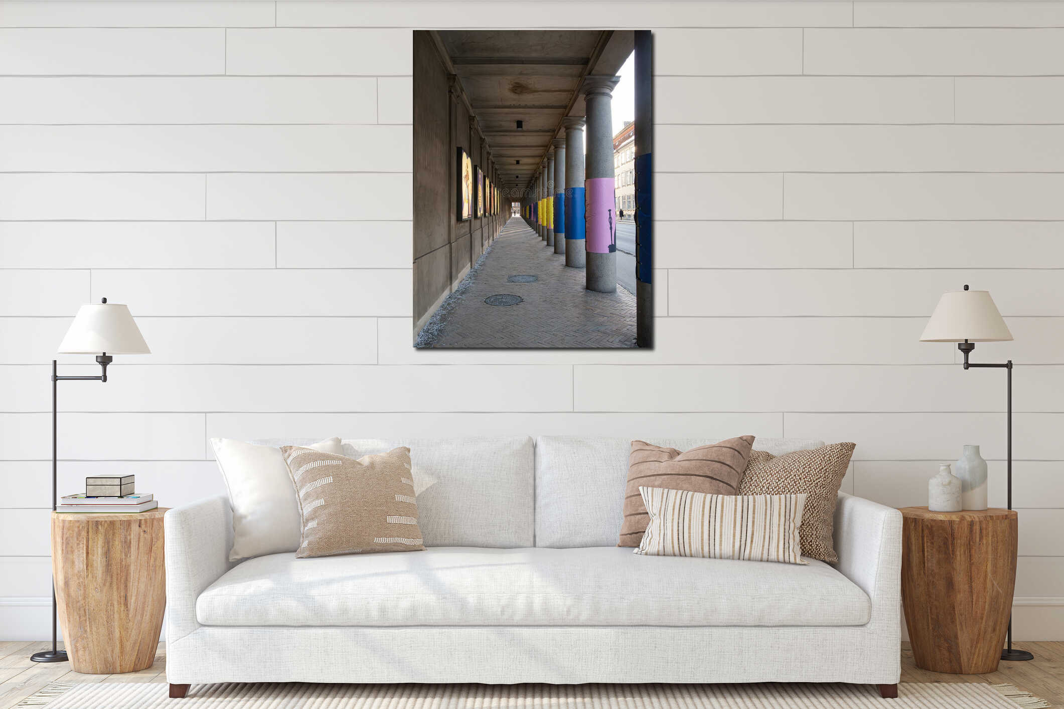 Canvas hanging interior mockup