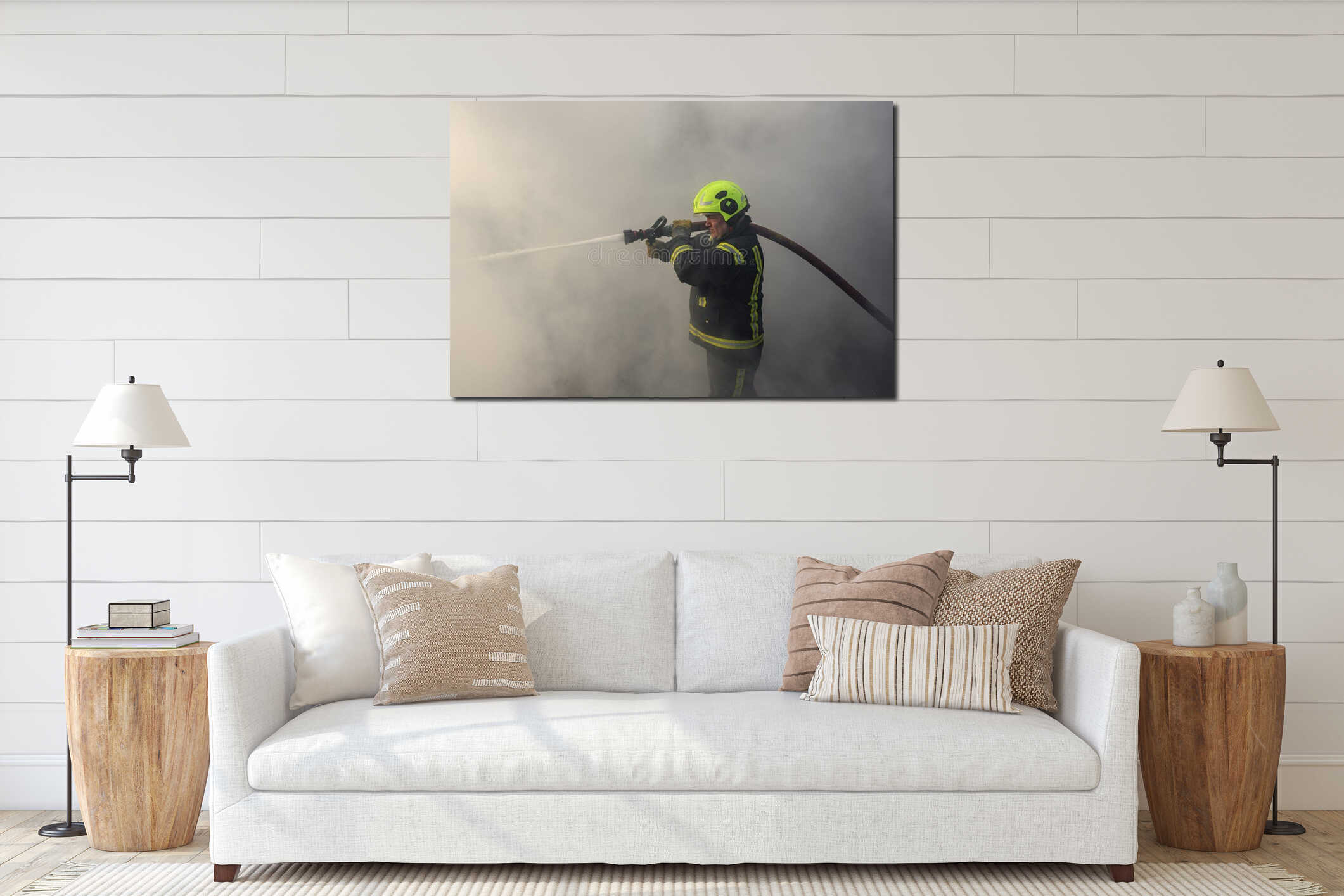 Canvas hanging interior mockup