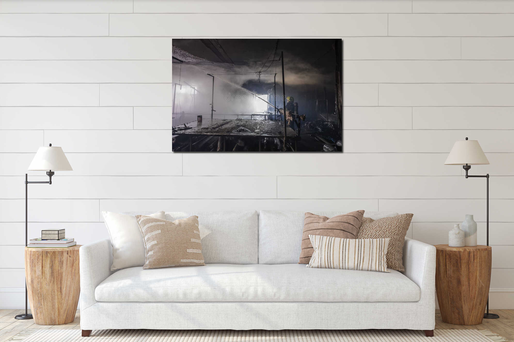 Canvas hanging interior mockup
