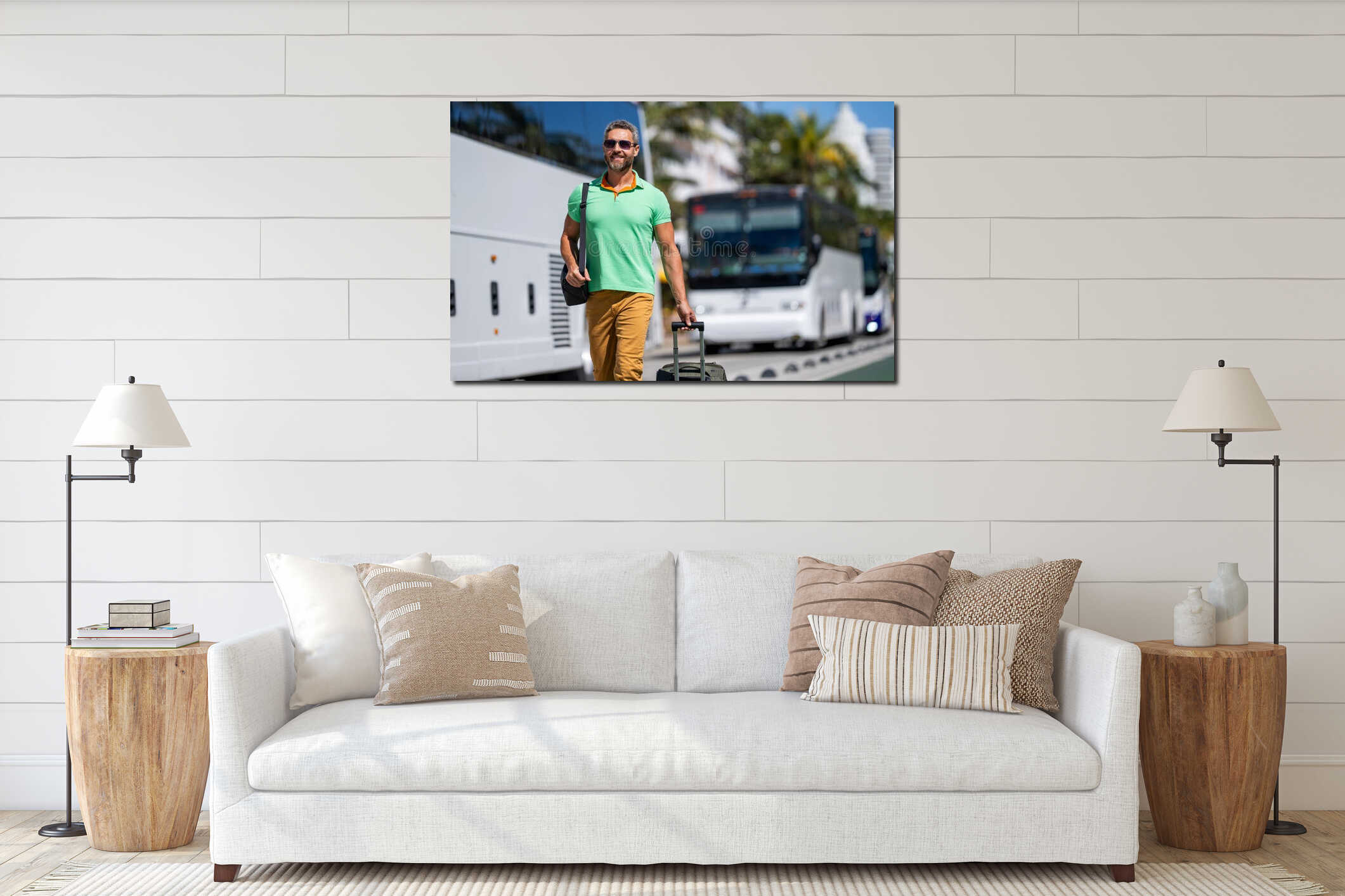 Canvas hanging interior mockup