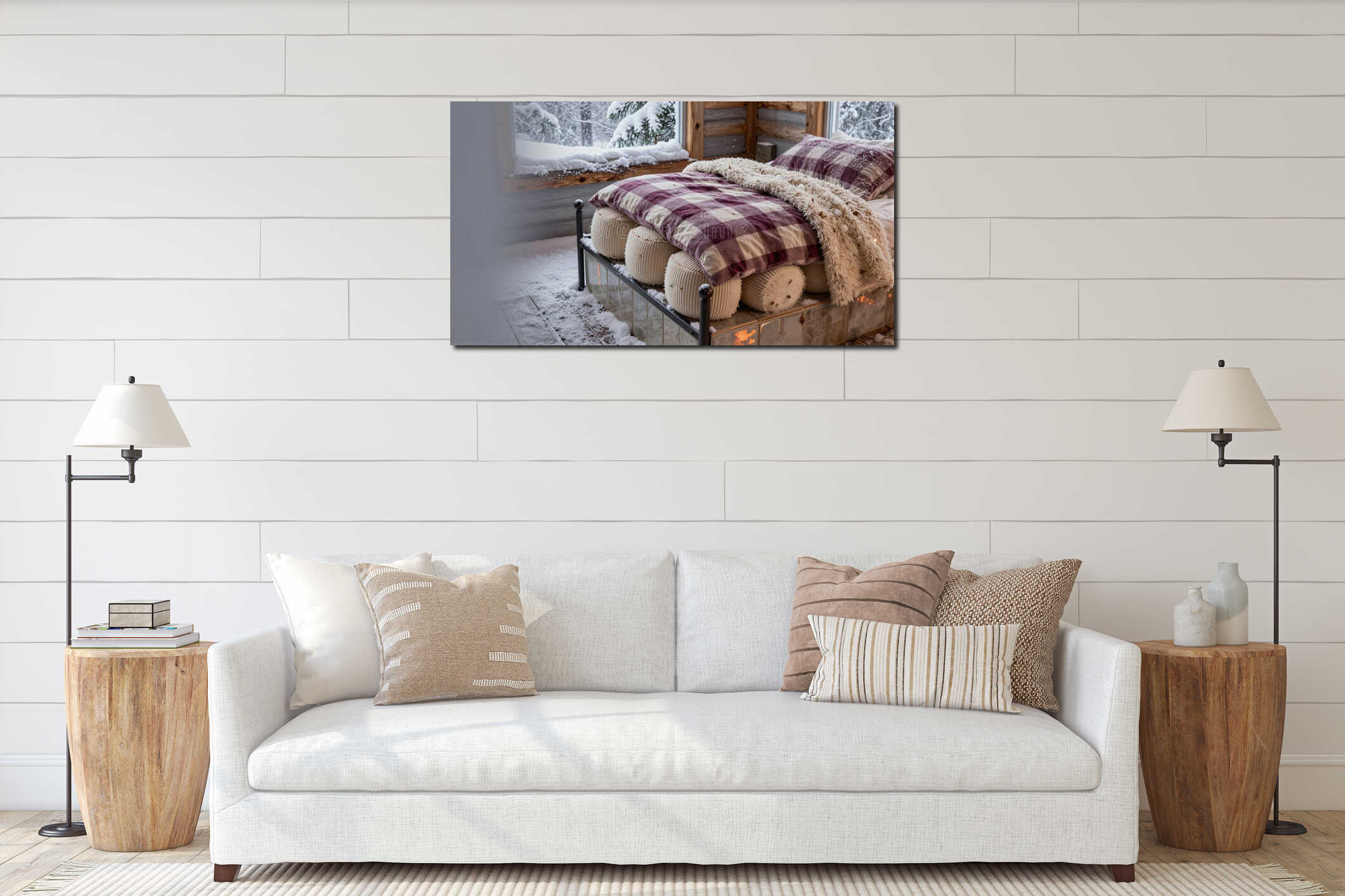 Canvas hanging interior mockup