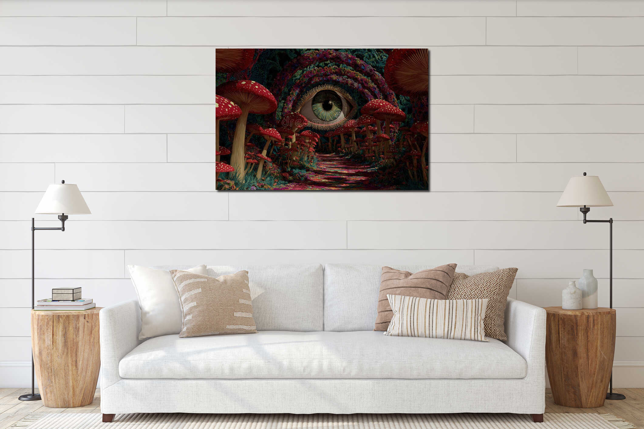 Canvas hanging interior mockup