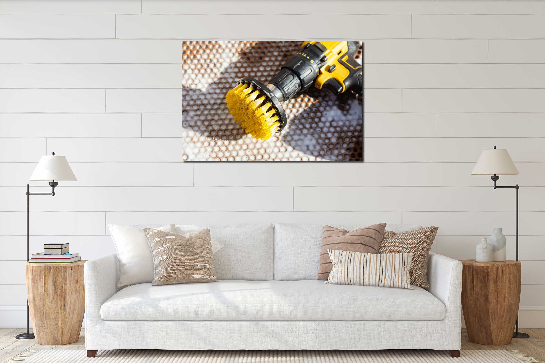 Canvas hanging interior mockup