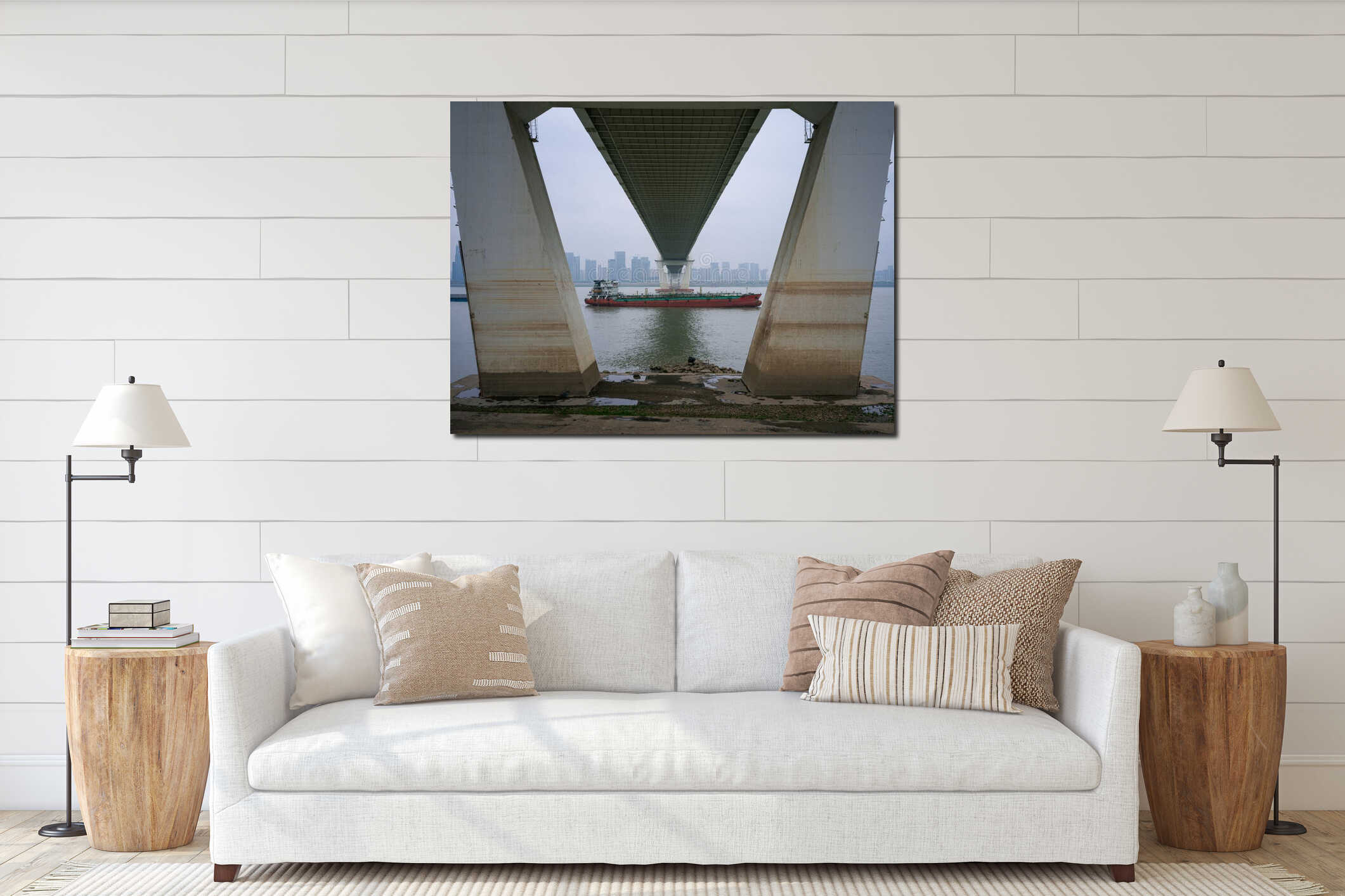 Canvas hanging interior mockup