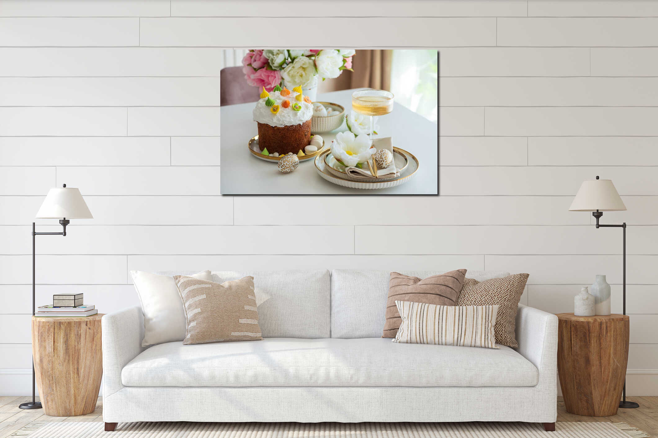 Canvas hanging interior mockup